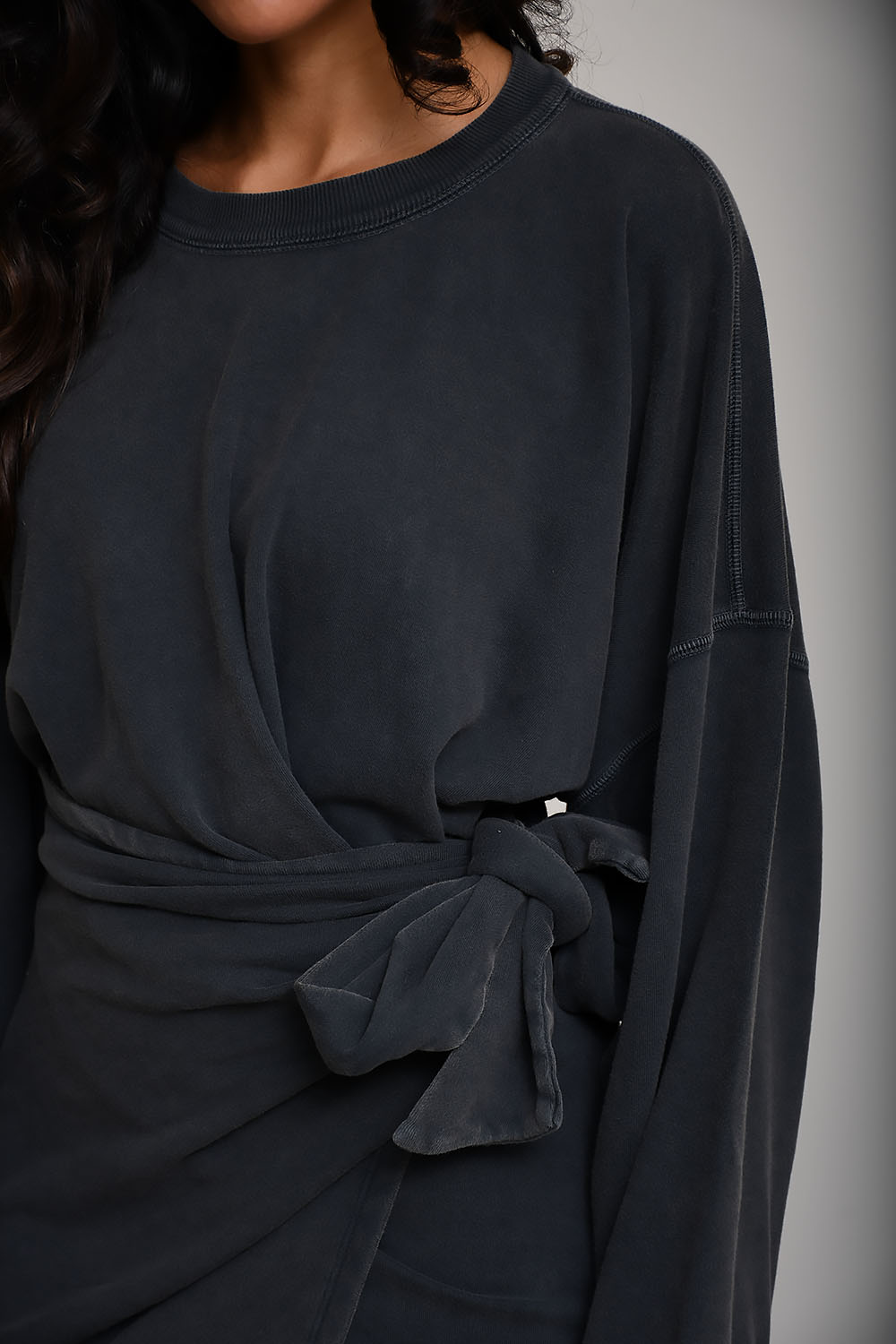 Sandrina draped jersey sweatshirt dress