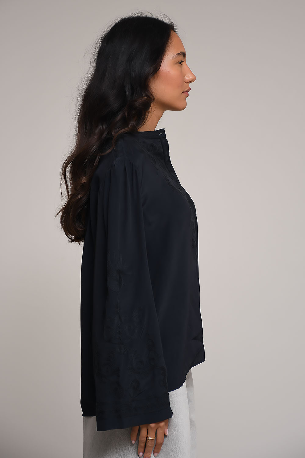 Marant Etoile - Falonne embroidered crepe shirt