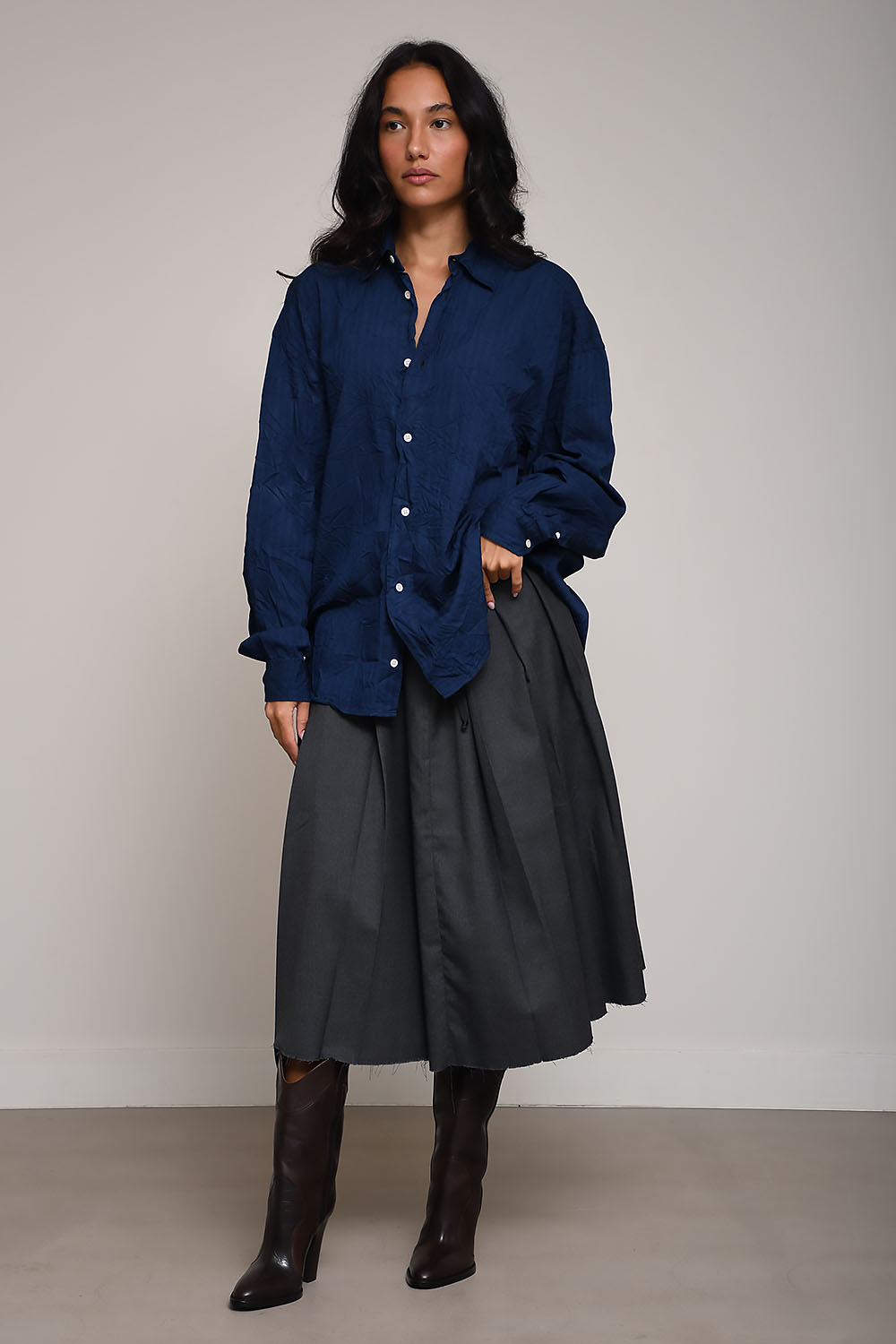 ADNYM - Mo striped cotton shirt