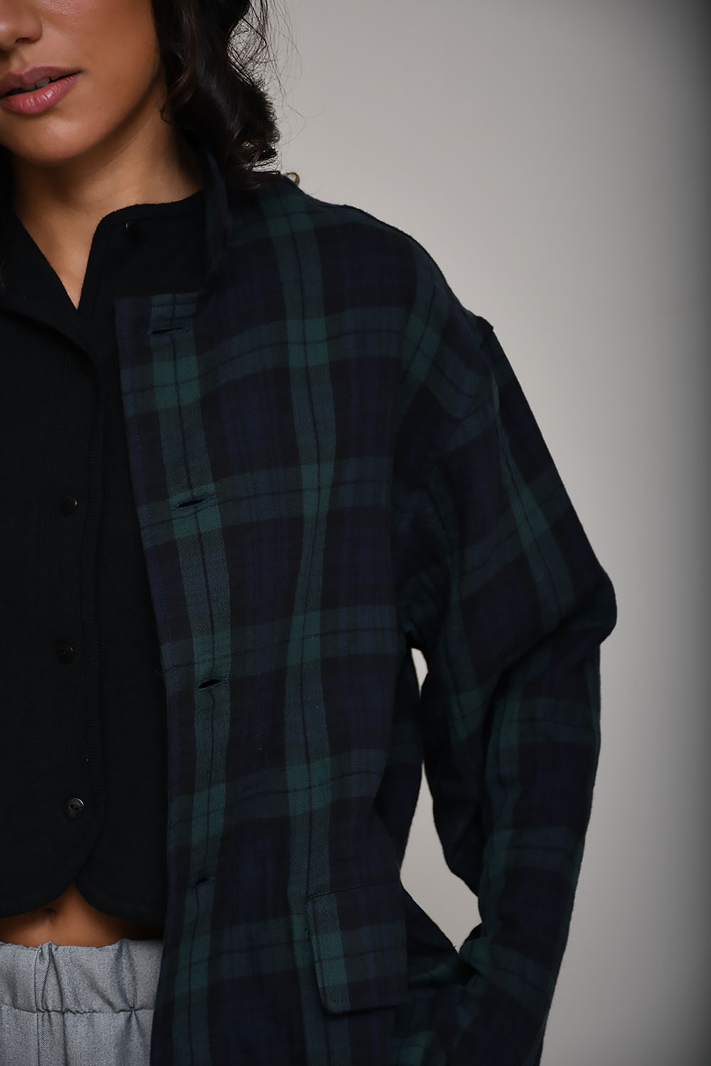 Blade checked cotton shirt