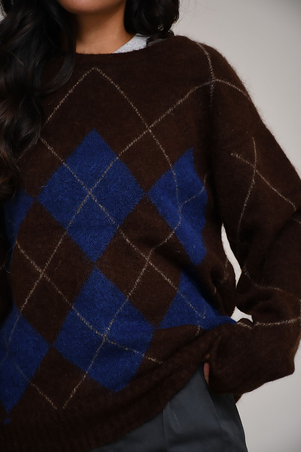 Argyle checkered sweater