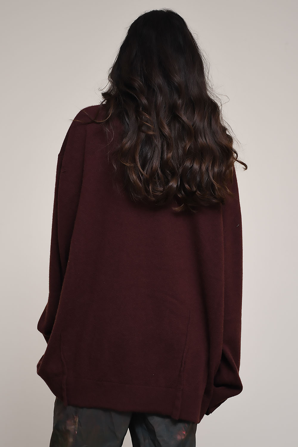 Round cash-wool oversized sweater