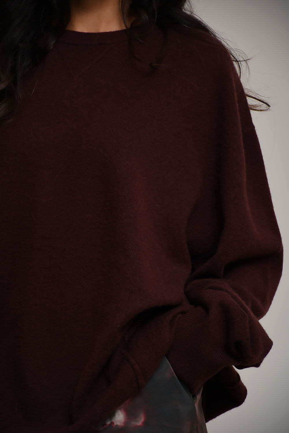 Round cash-wool oversized sweater