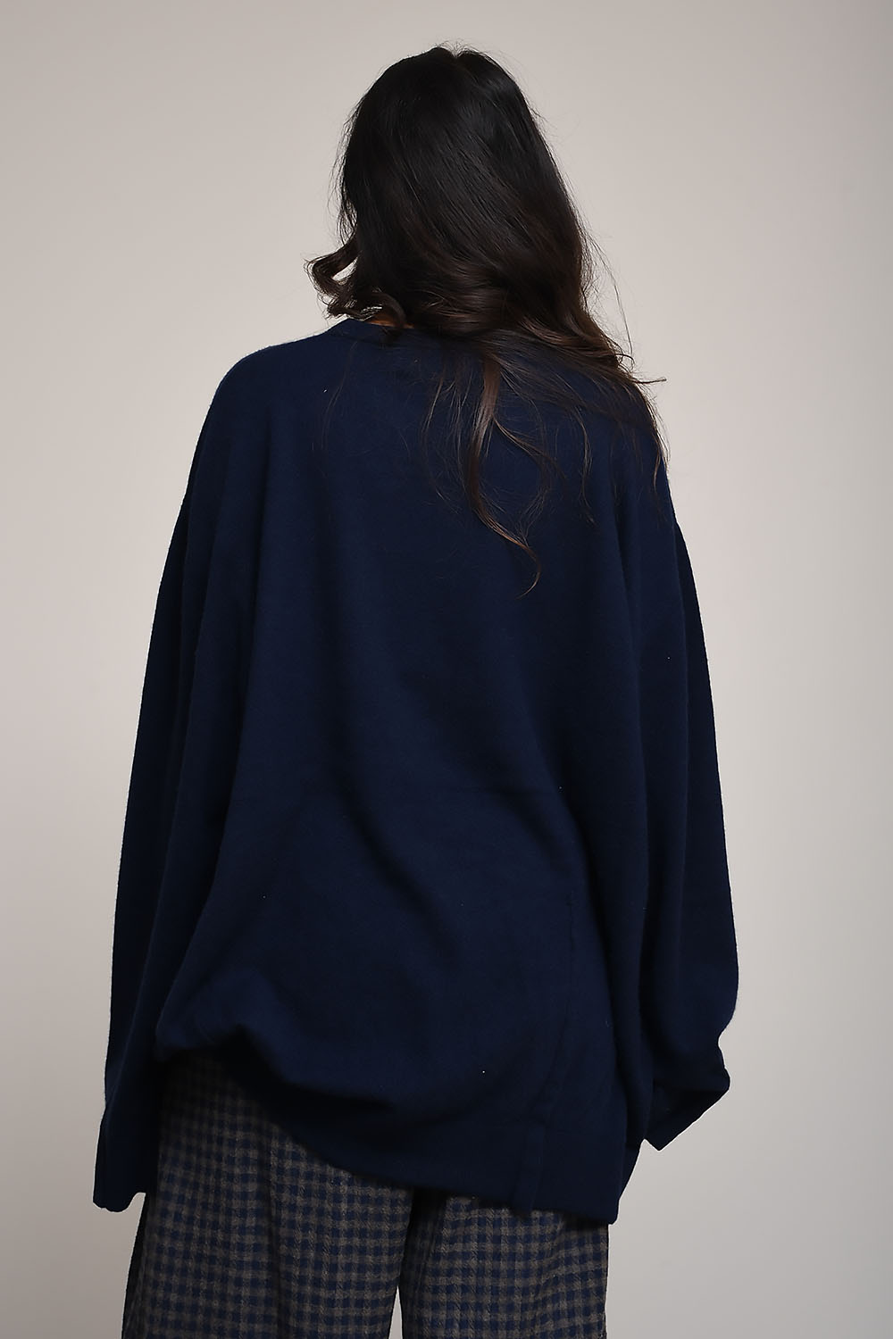 Round cash-wool oversized sweater