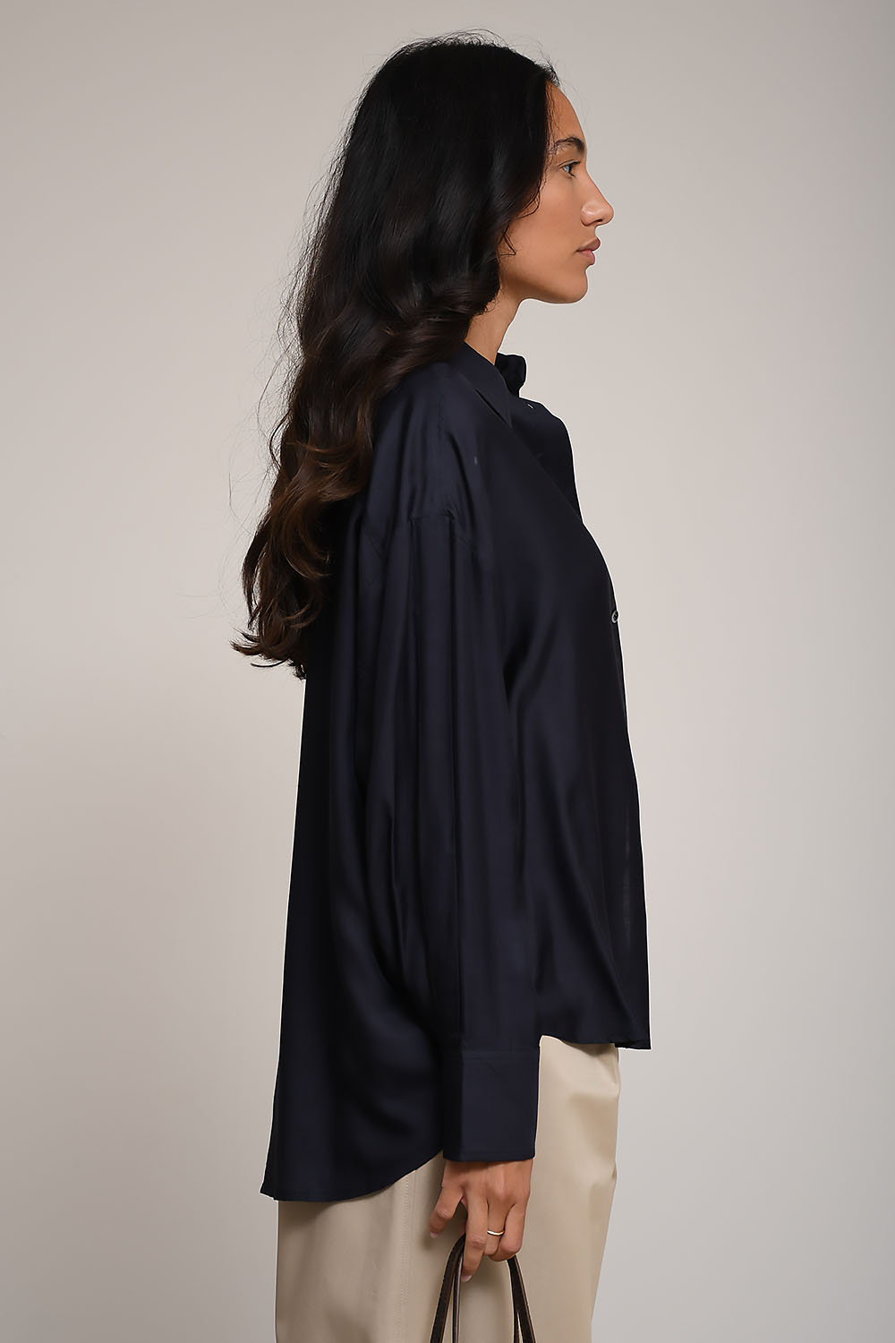 Frenken - Dark silk habotai shirt