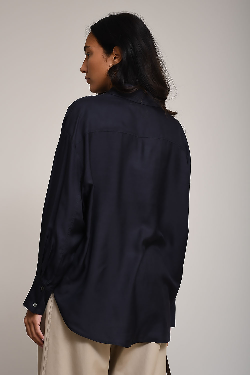 Dark silk habotai shirt