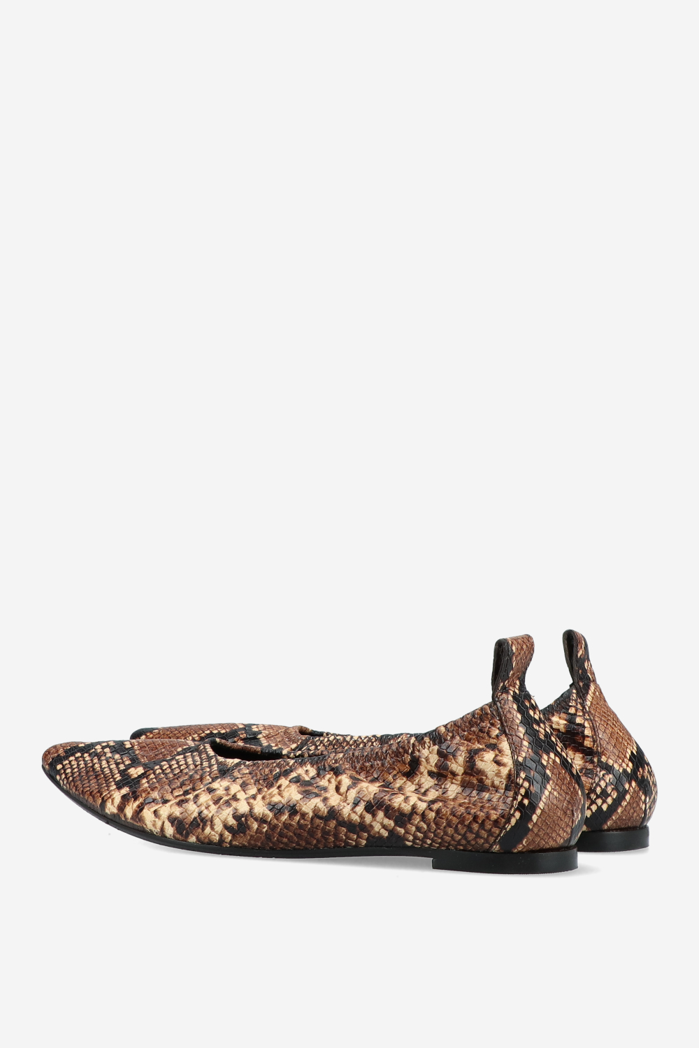 Piton leather ballerinas