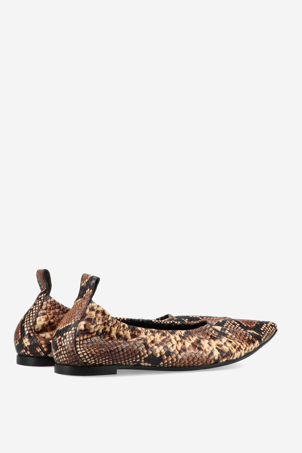 Piton leather ballerinas