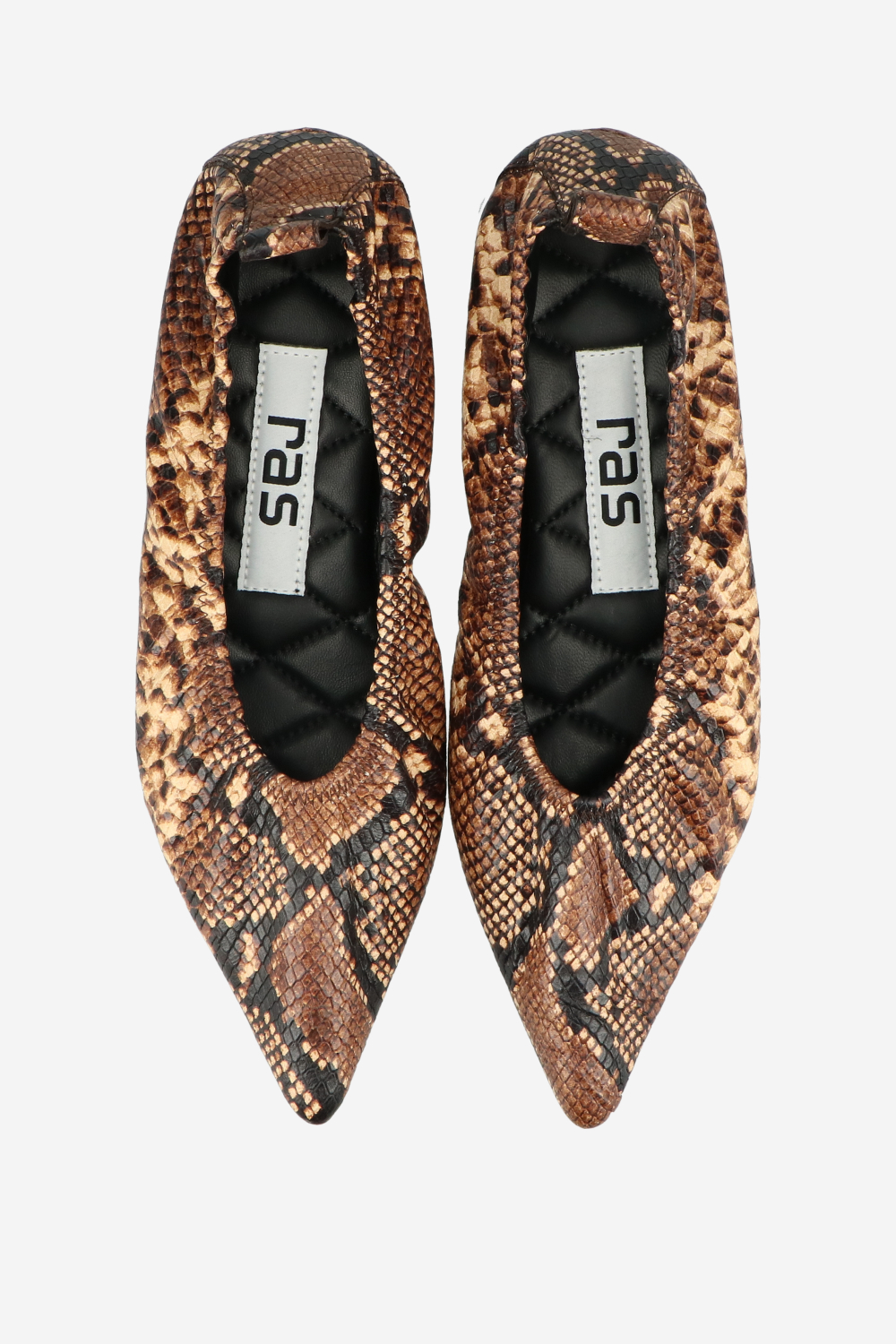 Piton leather ballerinas