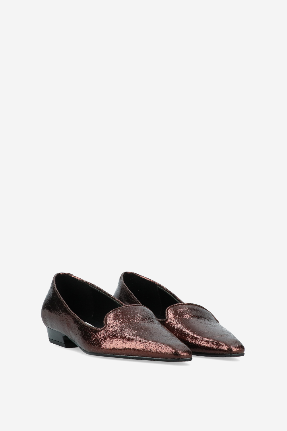 Crinkle leather loafers