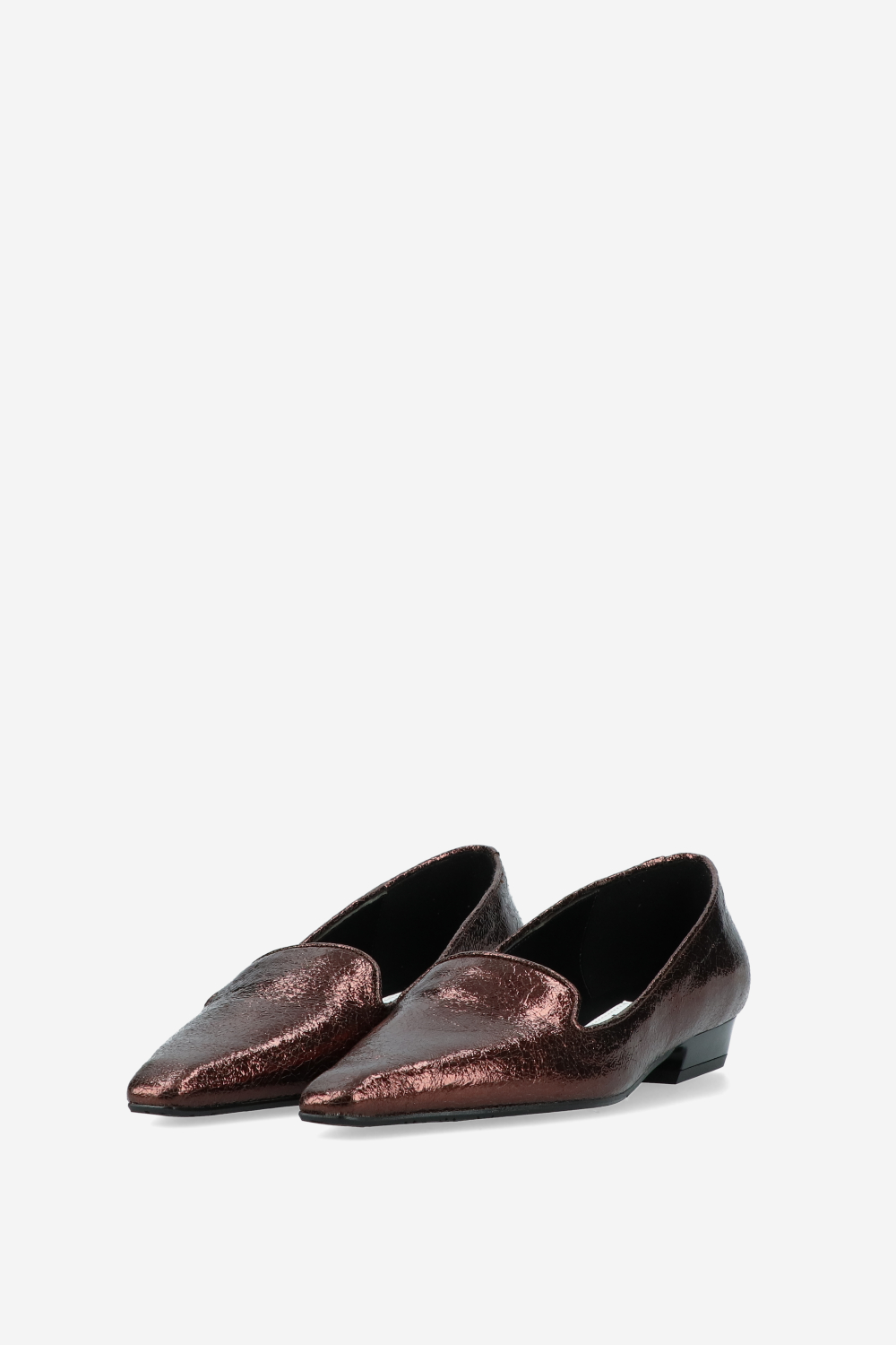 Crinkle leather loafers