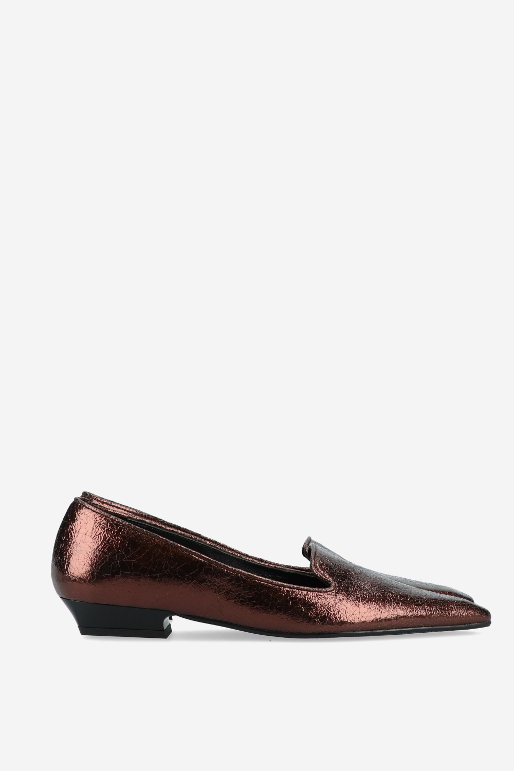 Crinkle leather loafers