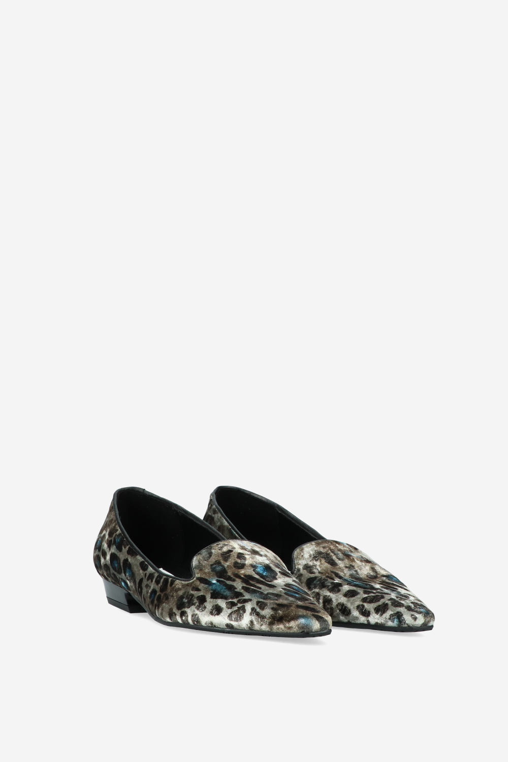 Velvet printed loafers