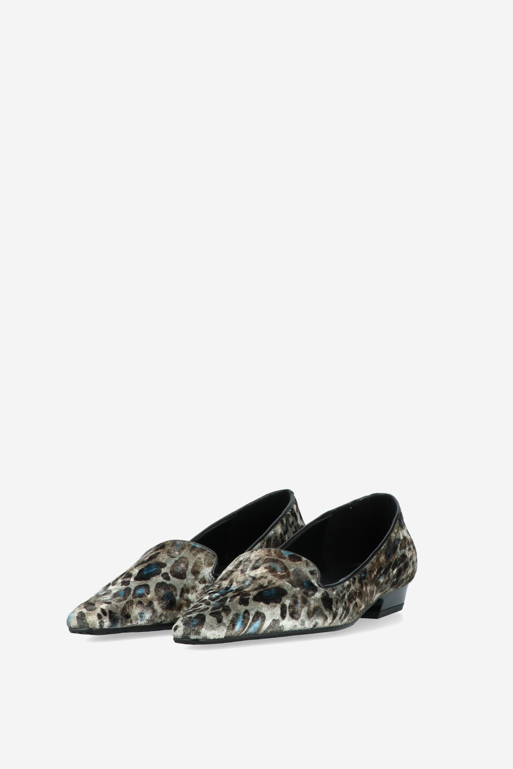 Velvet printed loafers