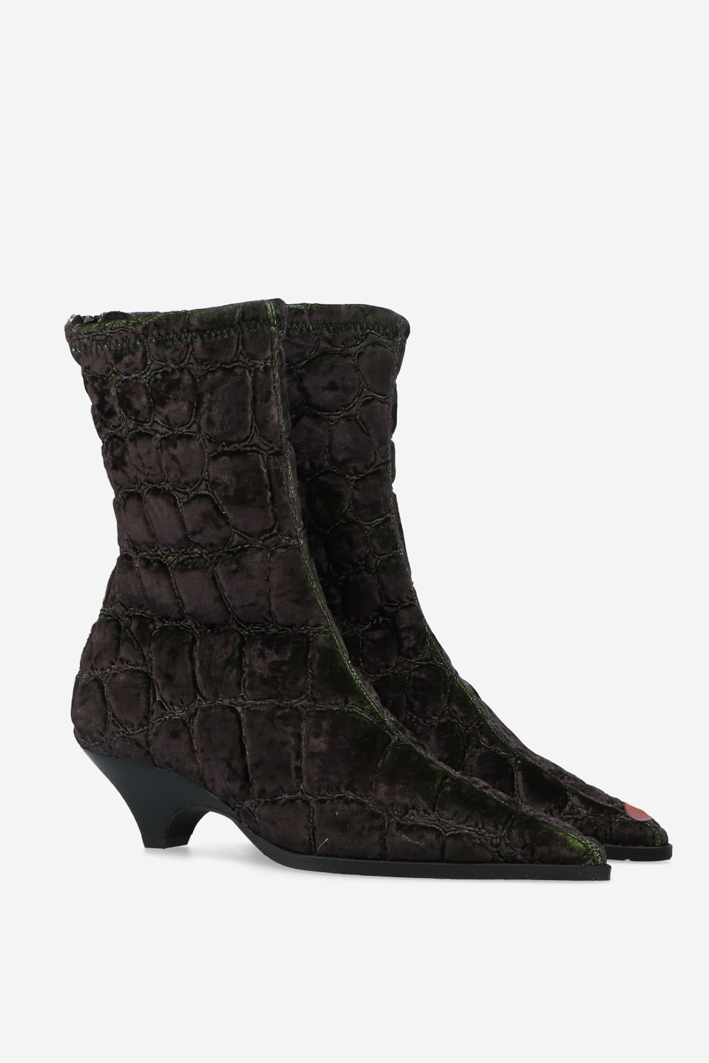 Treated velvet boots