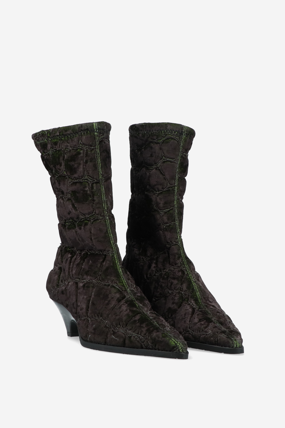 Treated velvet boots