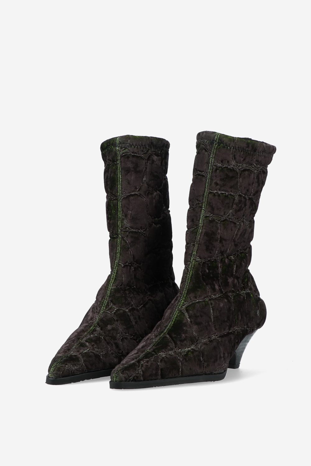 Treated velvet boots