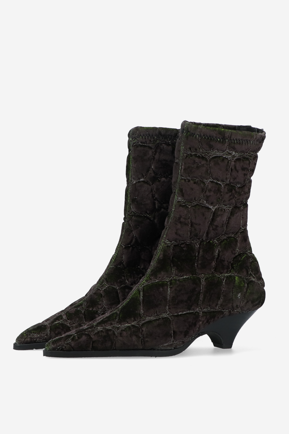 Treated velvet boots