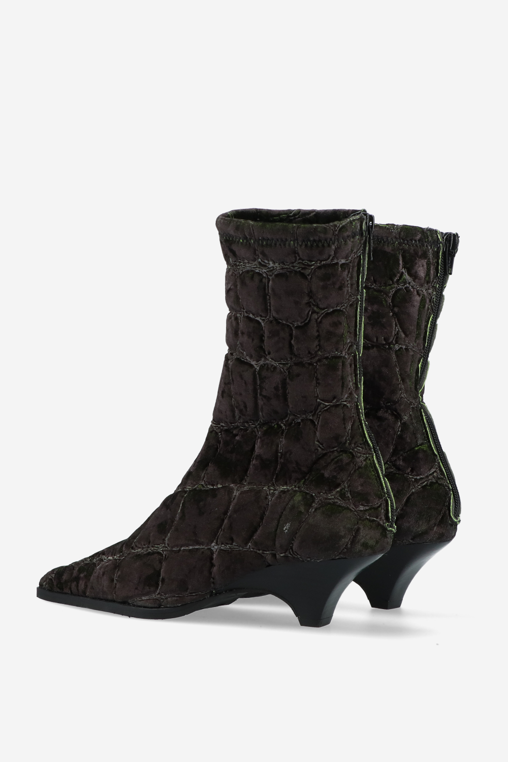 Treated velvet boots