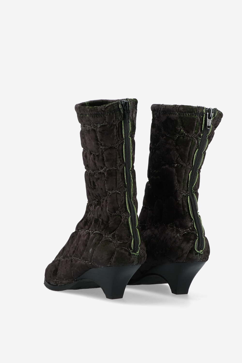 Treated velvet boots