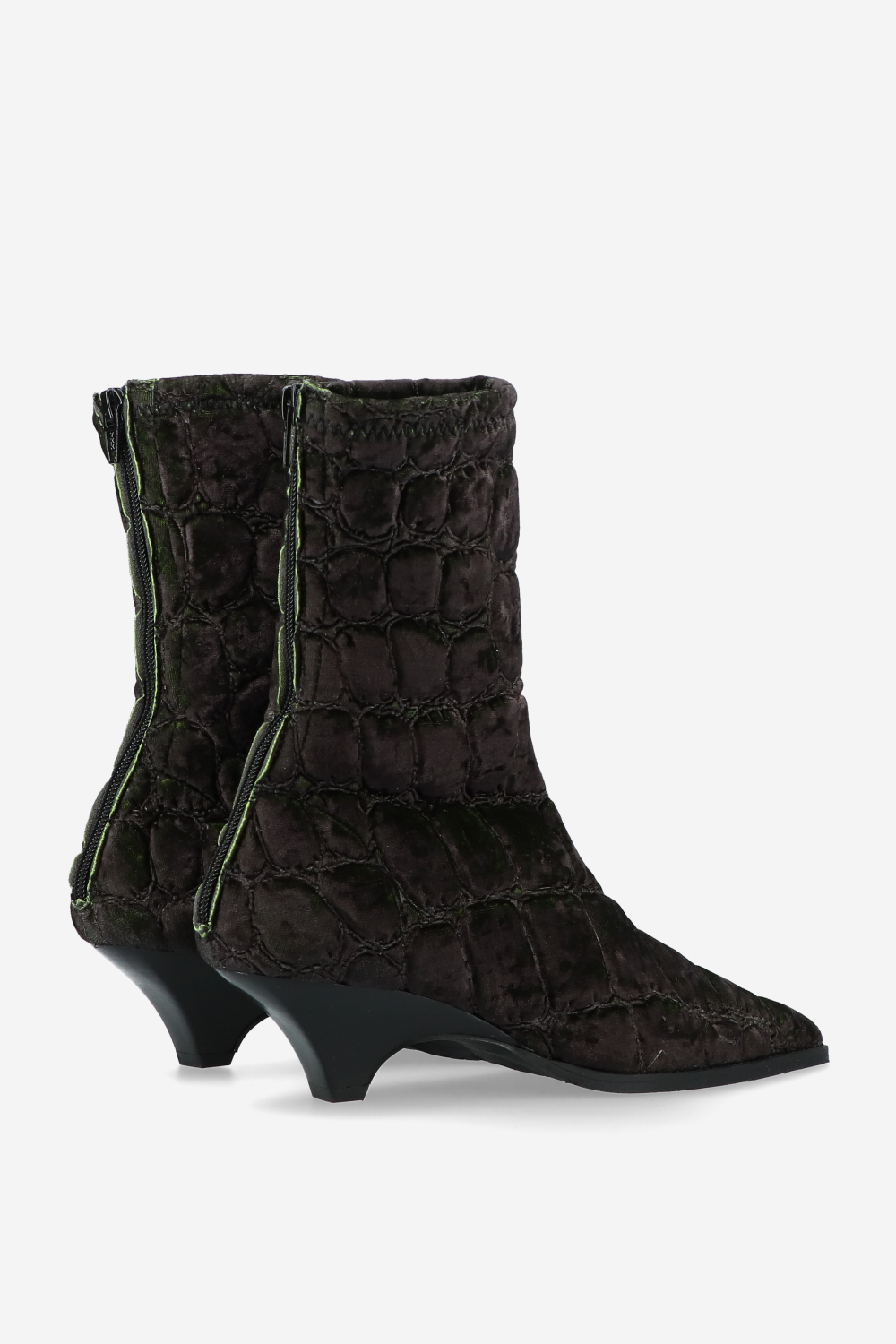 Treated velvet boots