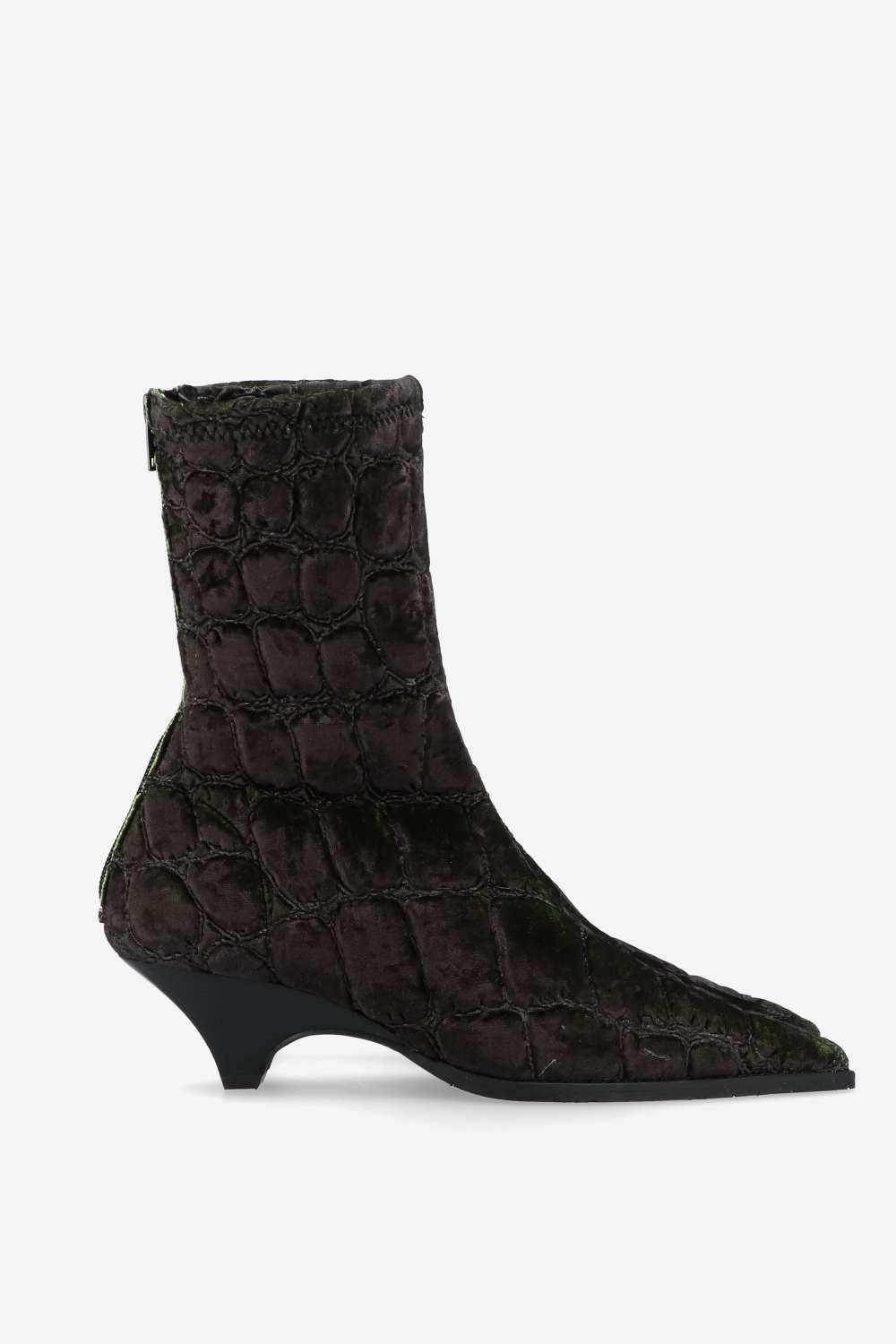 Treated velvet boots