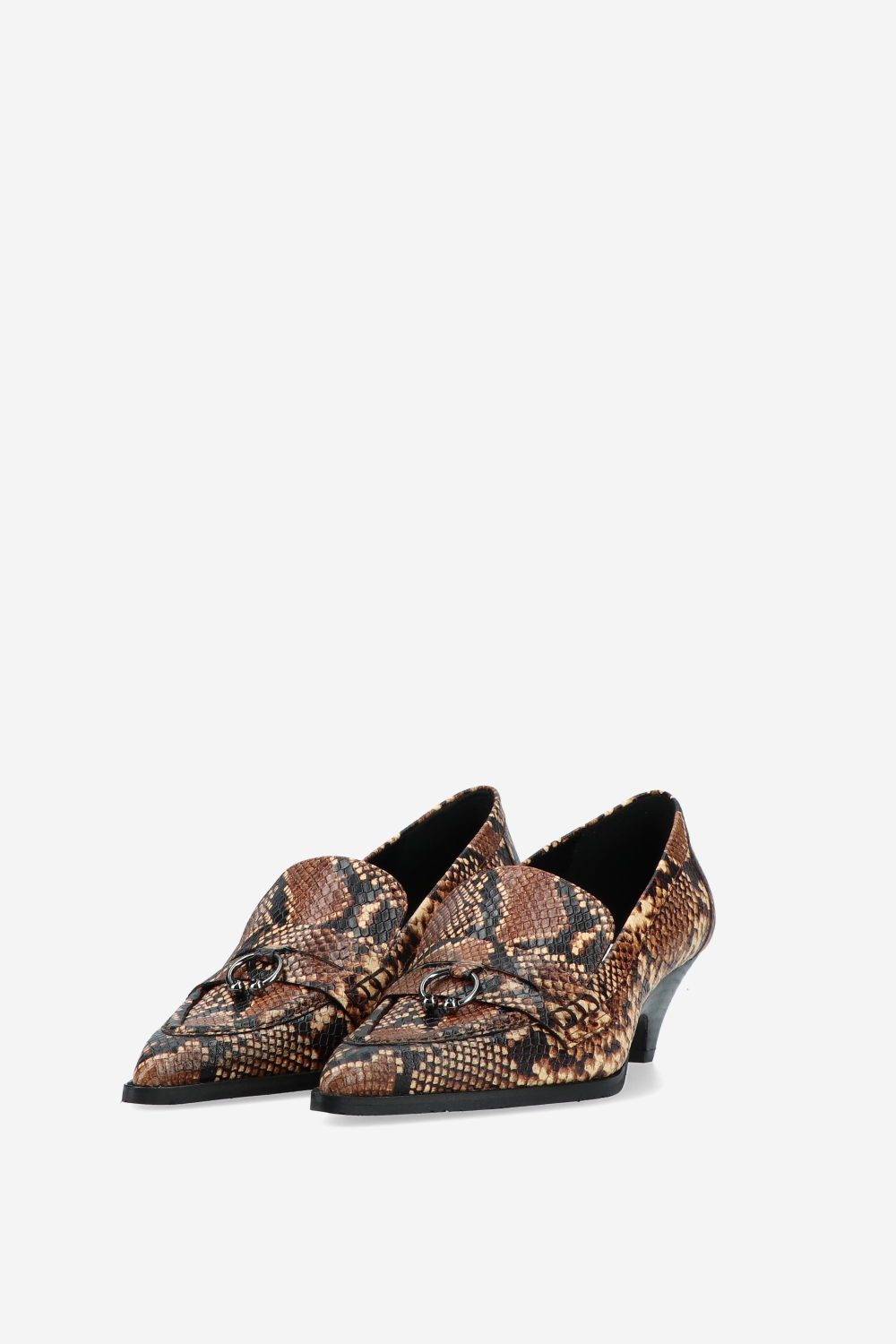 Pitone leather pumps