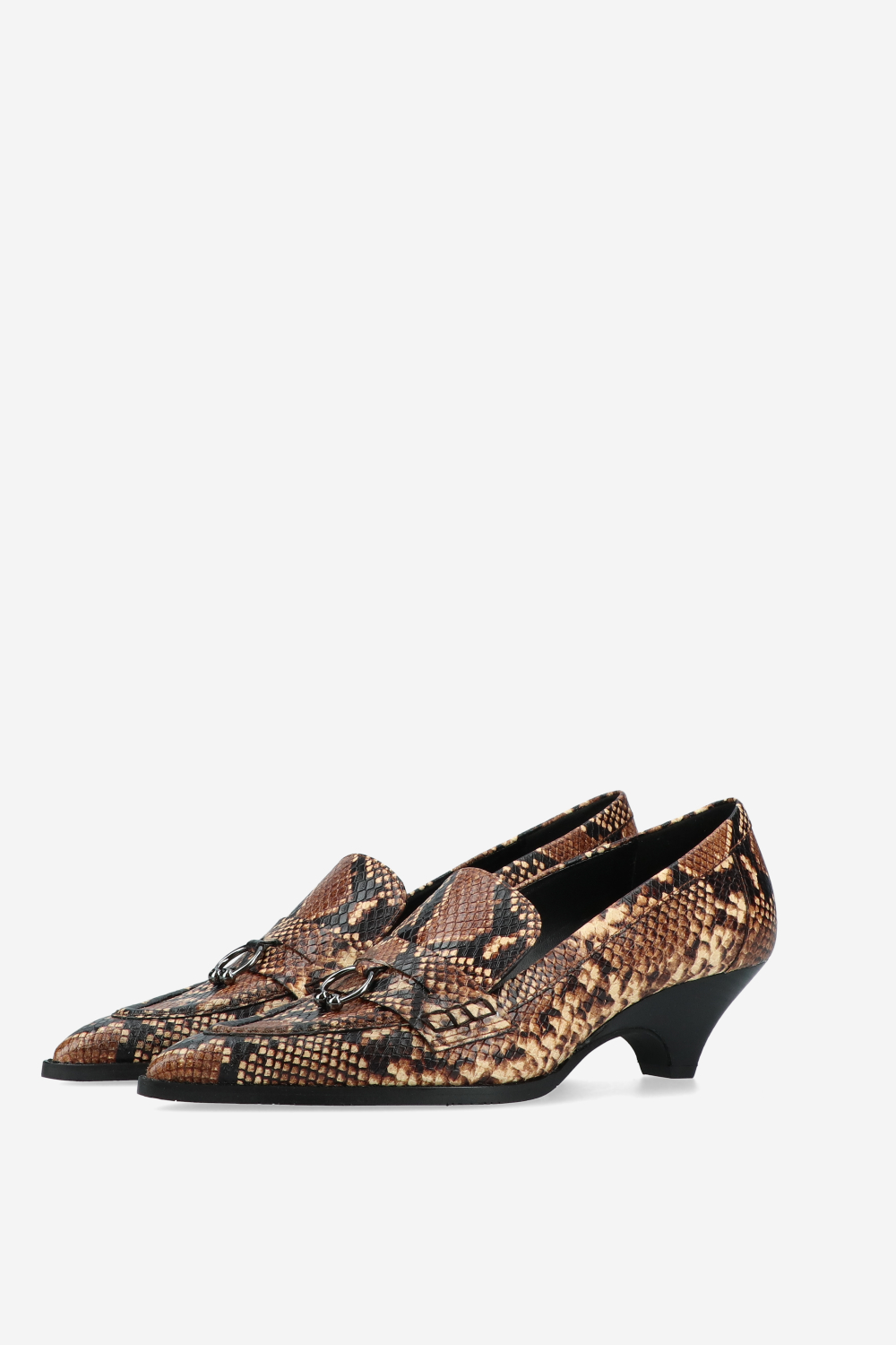 Pitone leather pumps