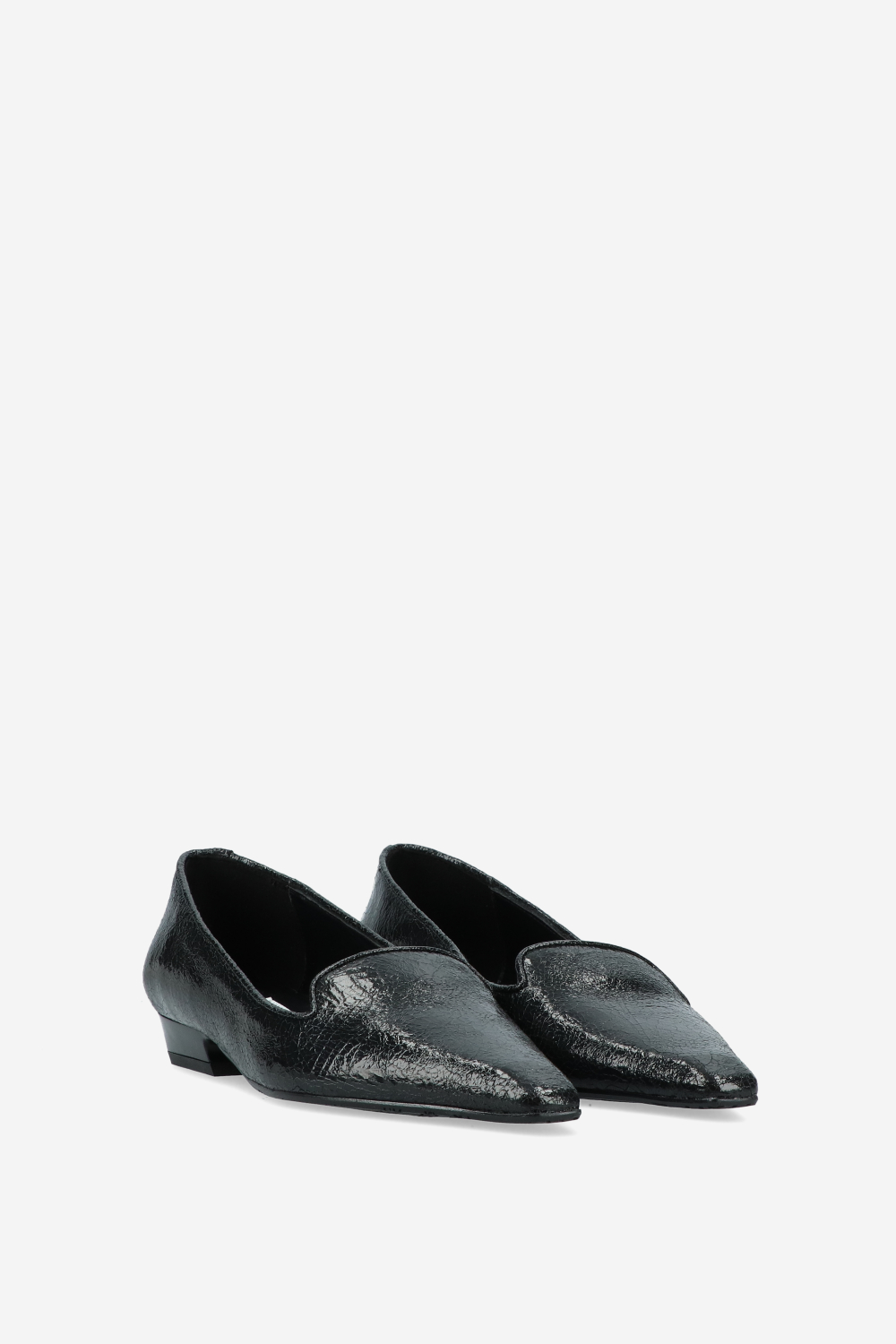 Crinkle leather loafers