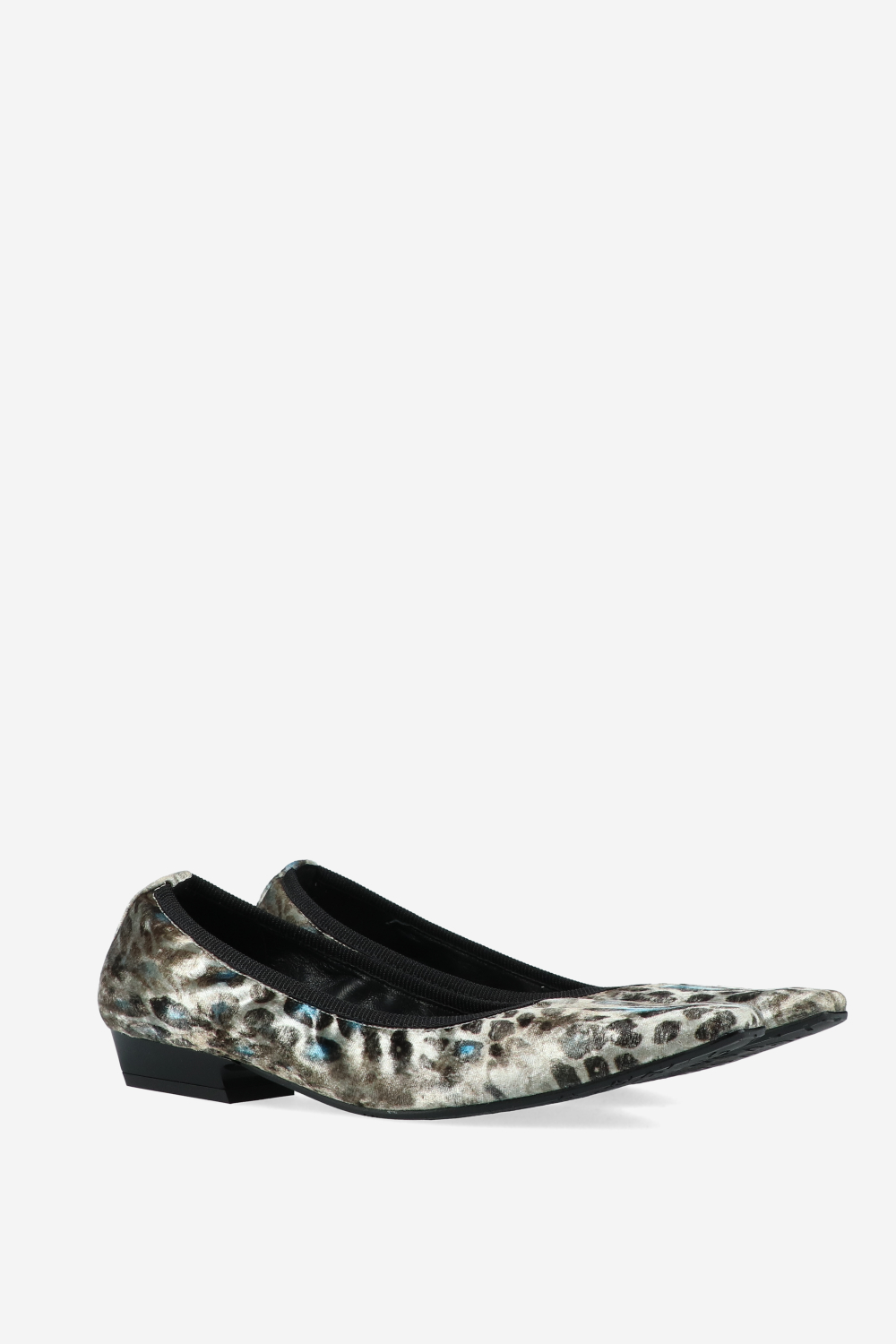 Velvet printed ballerinas