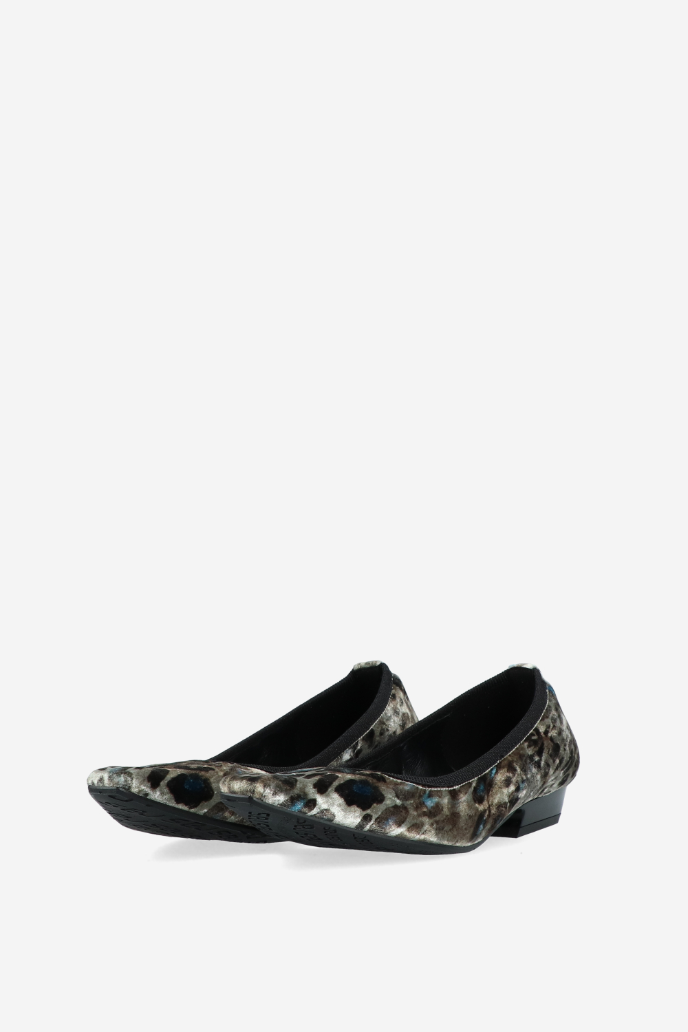 Velvet printed ballerinas