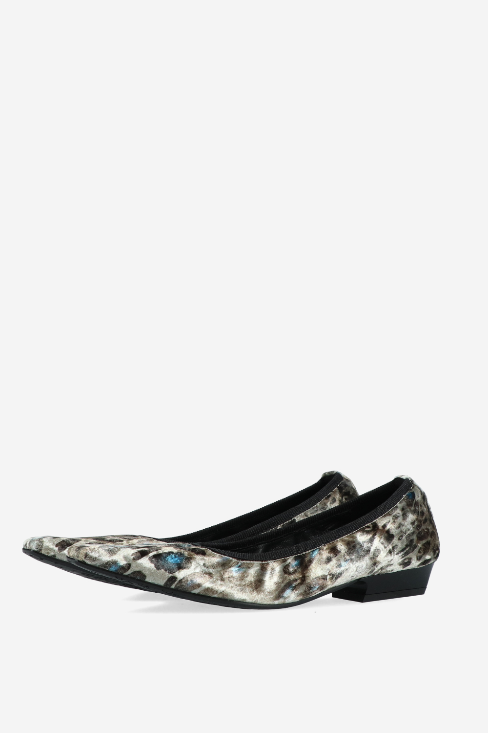 Velvet printed ballerinas