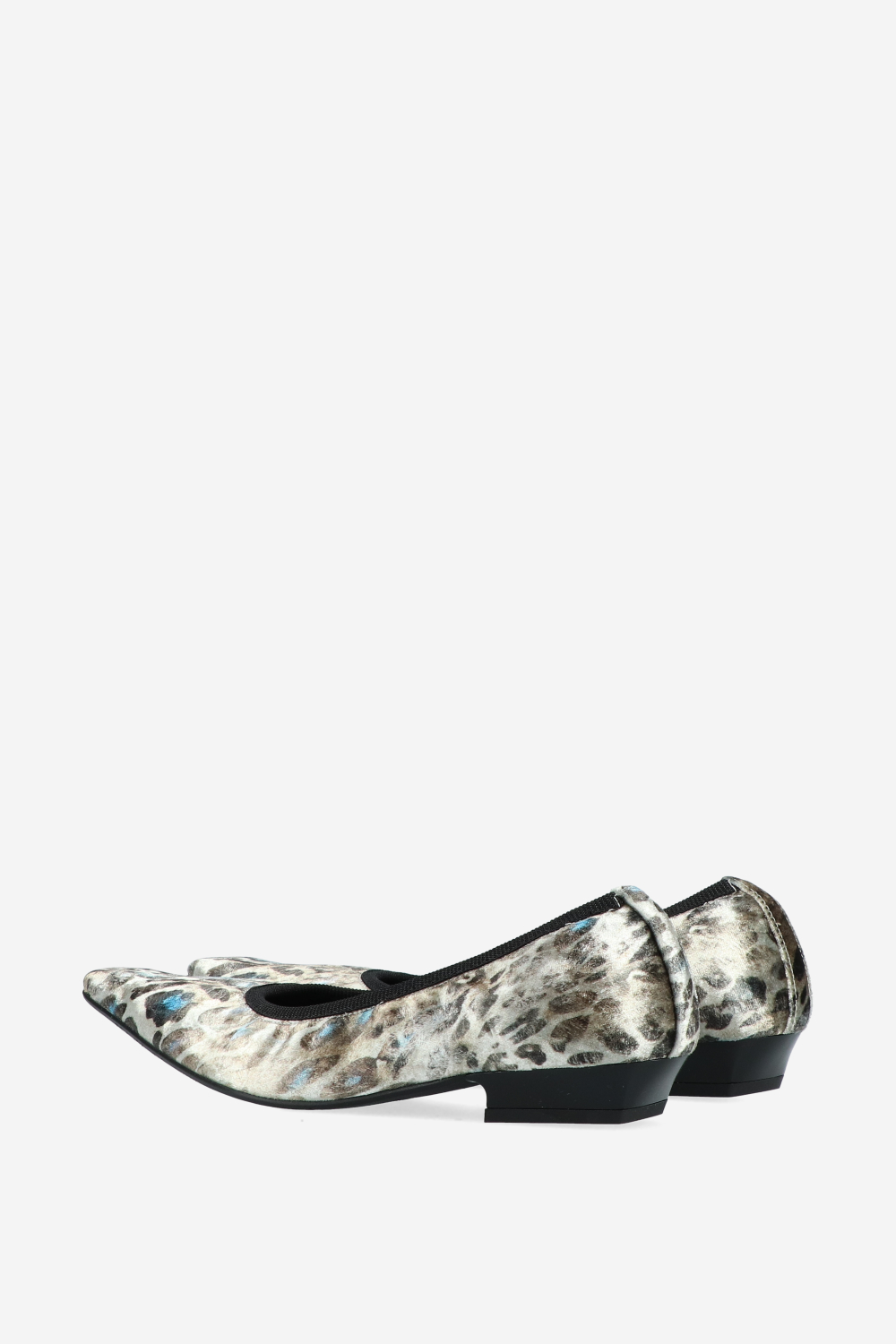 Velvet printed ballerinas
