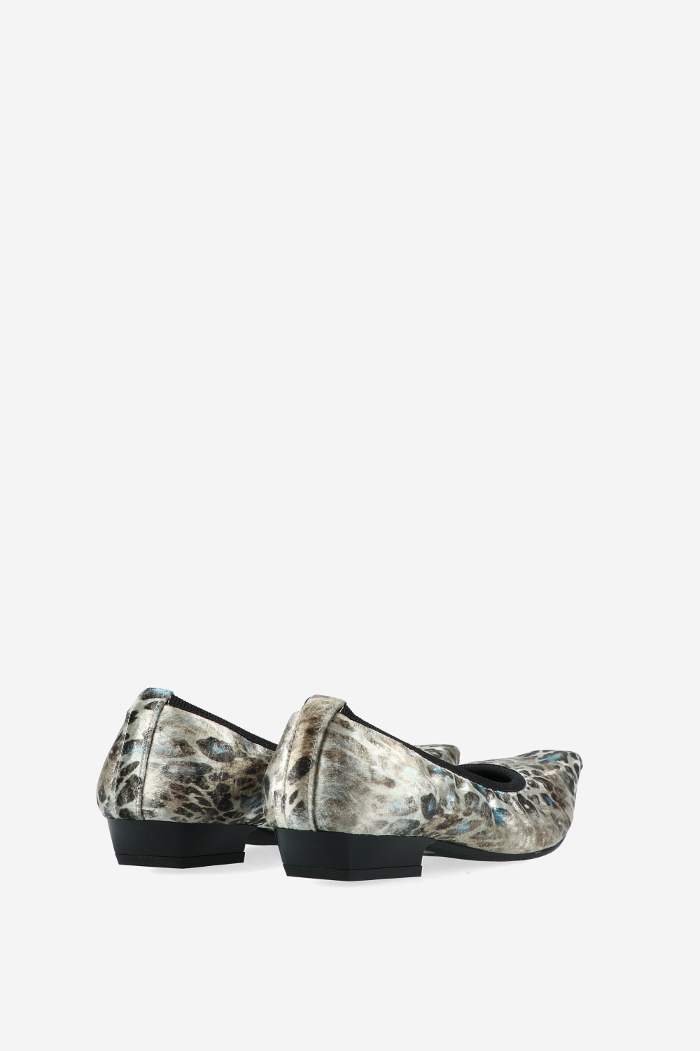 Velvet printed ballerinas