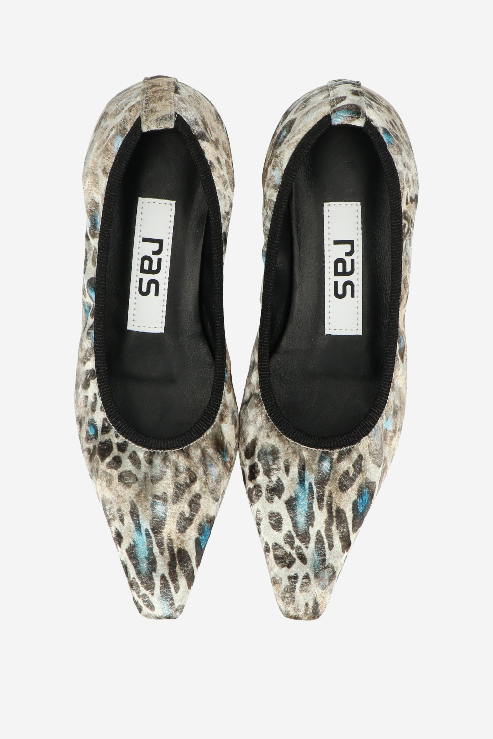 Velvet printed ballerinas
