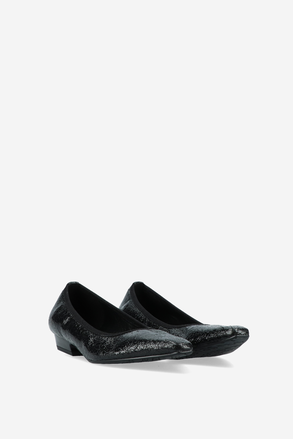 Crinkle leather ballerinas