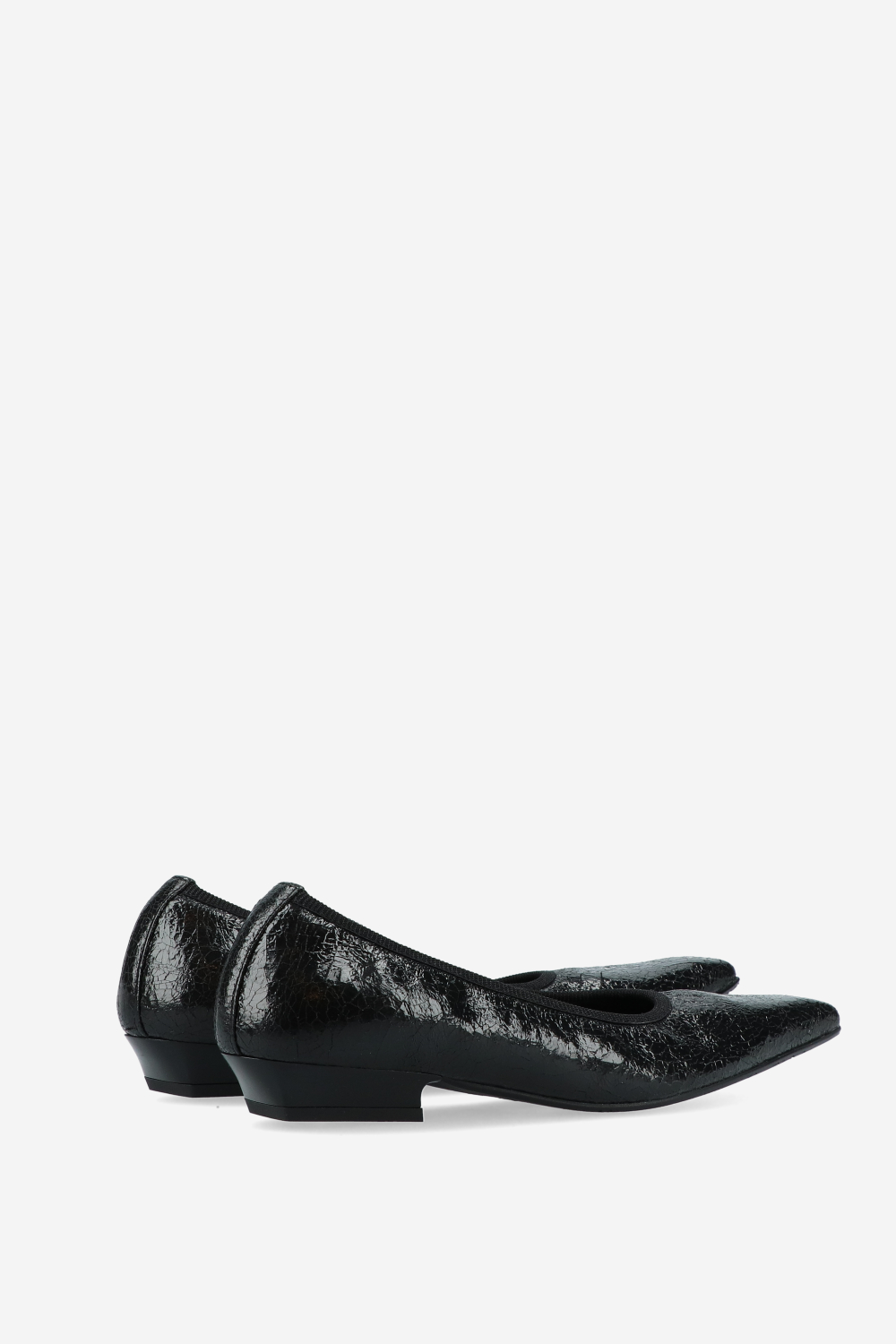 Crinkle leather ballerinas