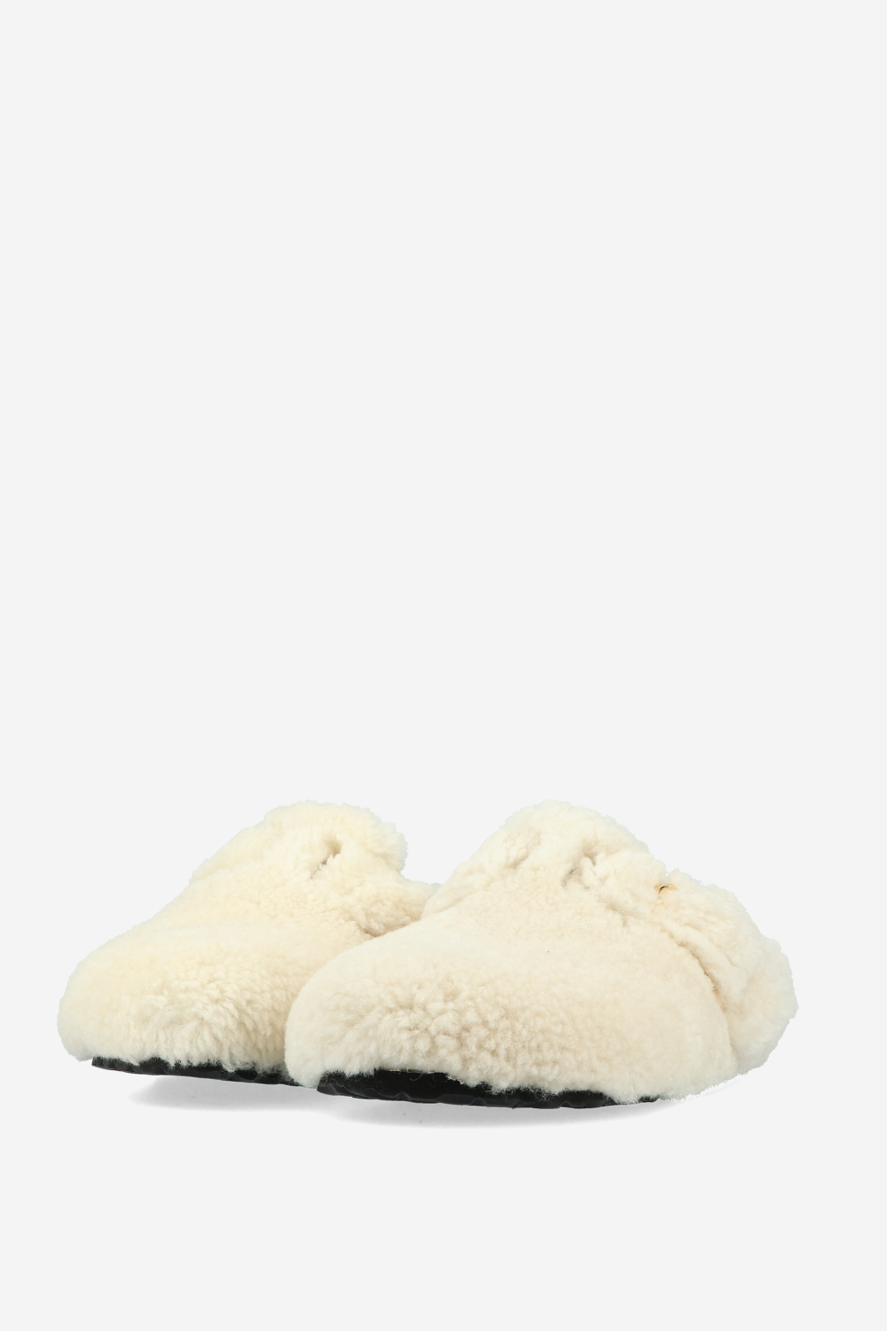 Boston big buckle fur clogs