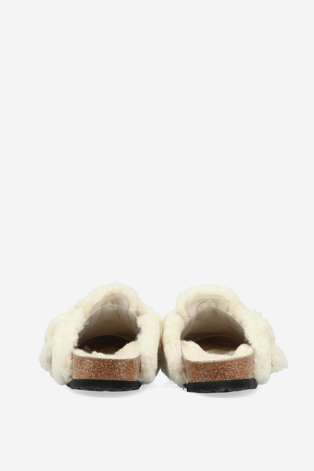 Boston big buckle fur clogs