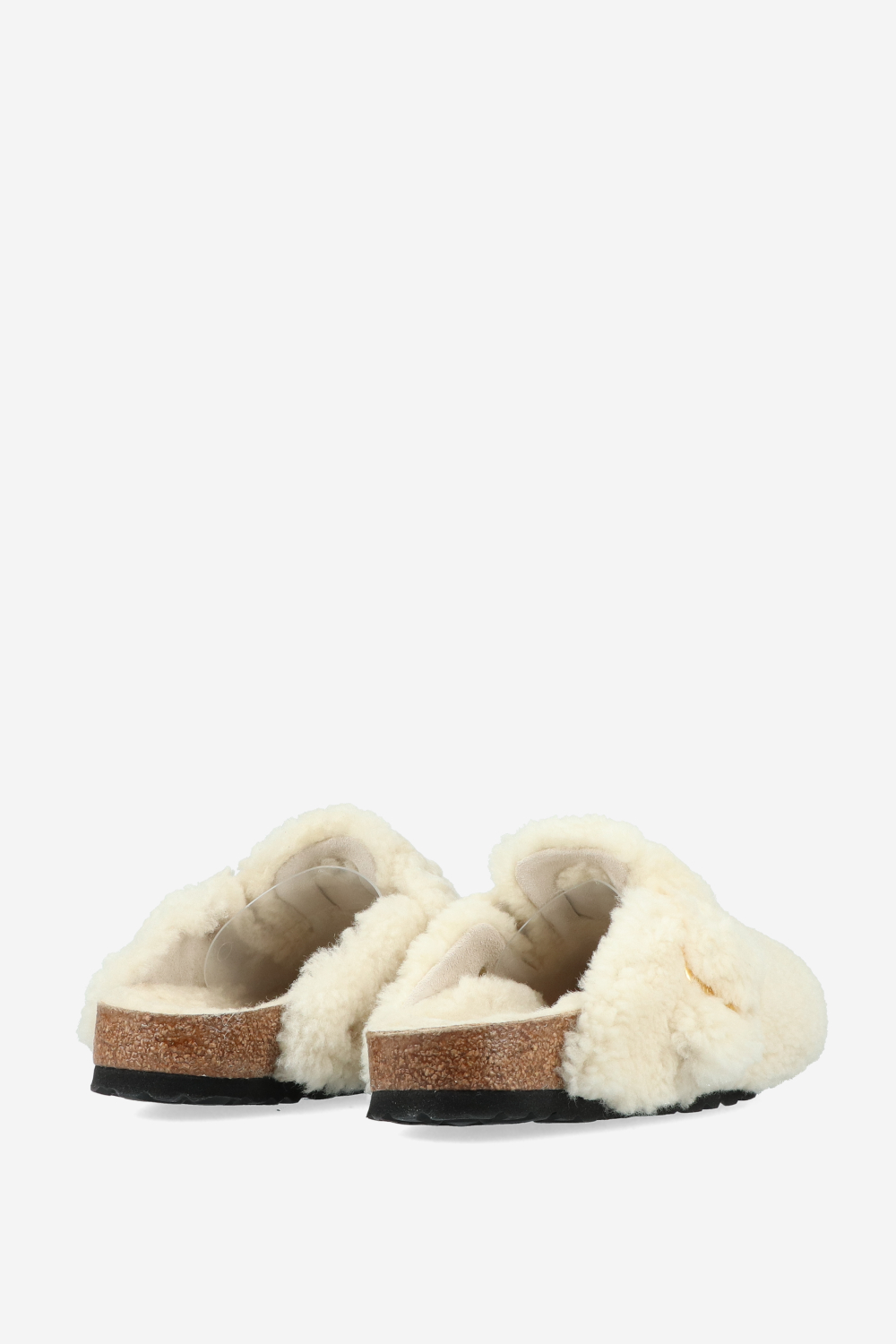 Boston big buckle fur clogs