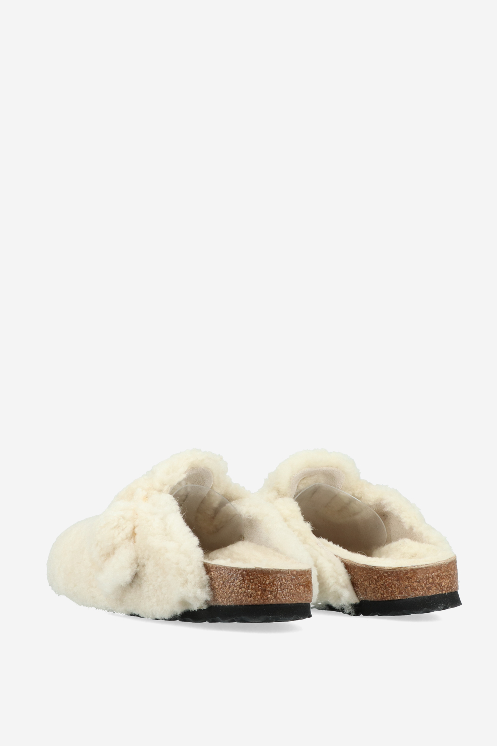 Boston big buckle fur clogs