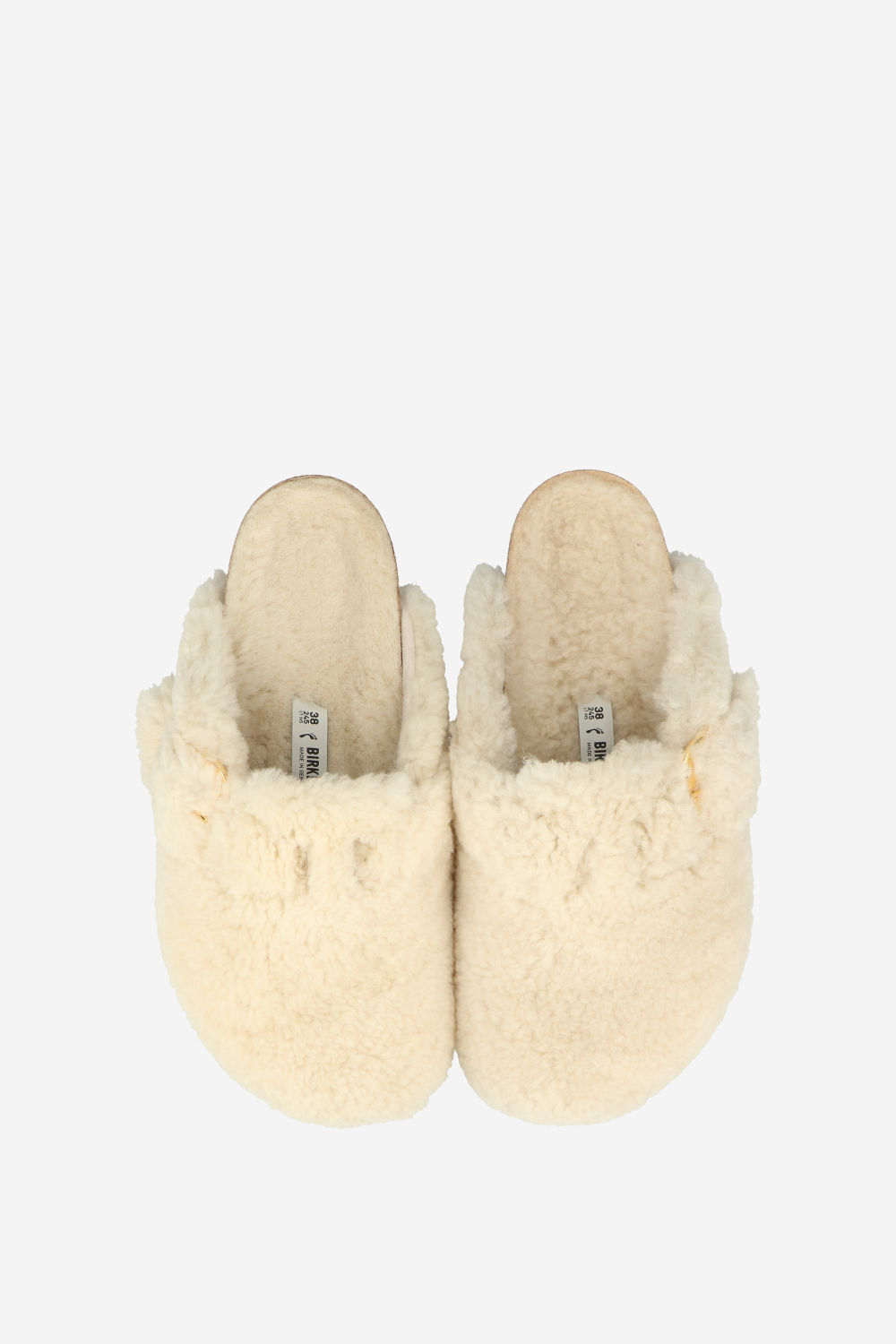 Boston big buckle fur clogs