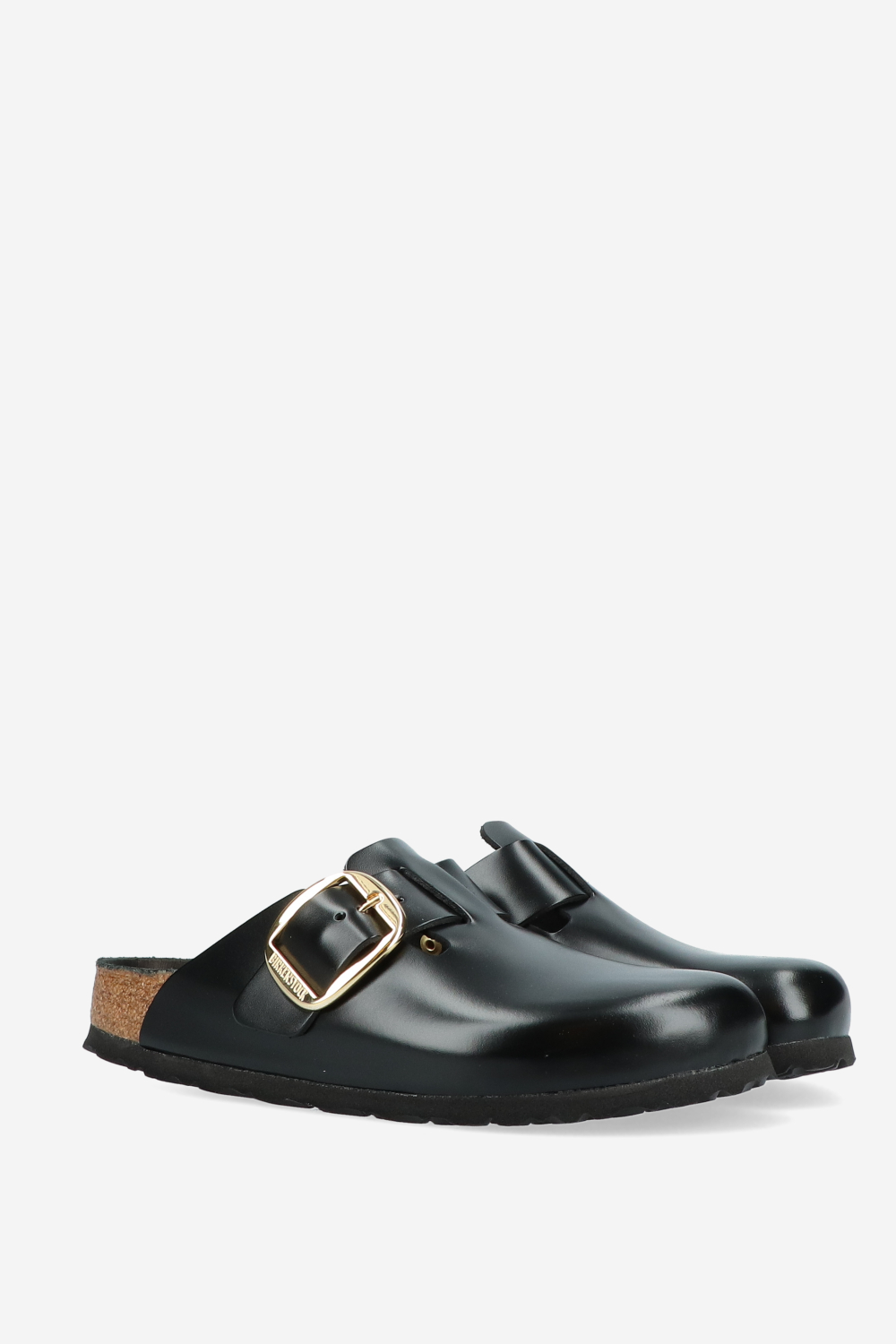 Boston big buckle leather clogs