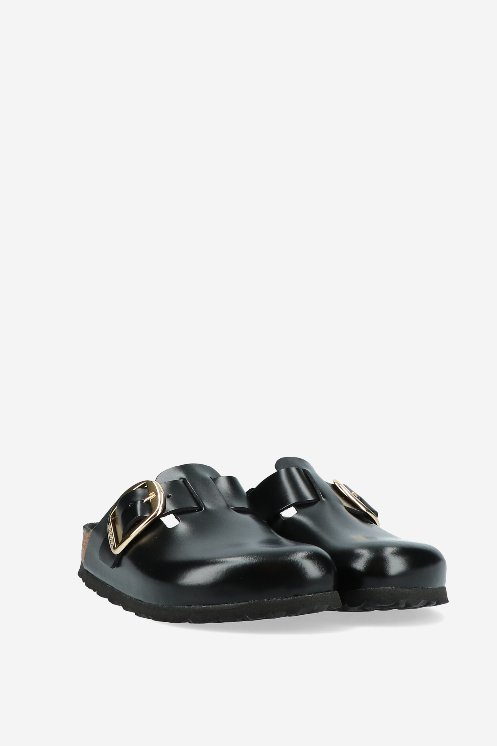 Boston big buckle leather clogs