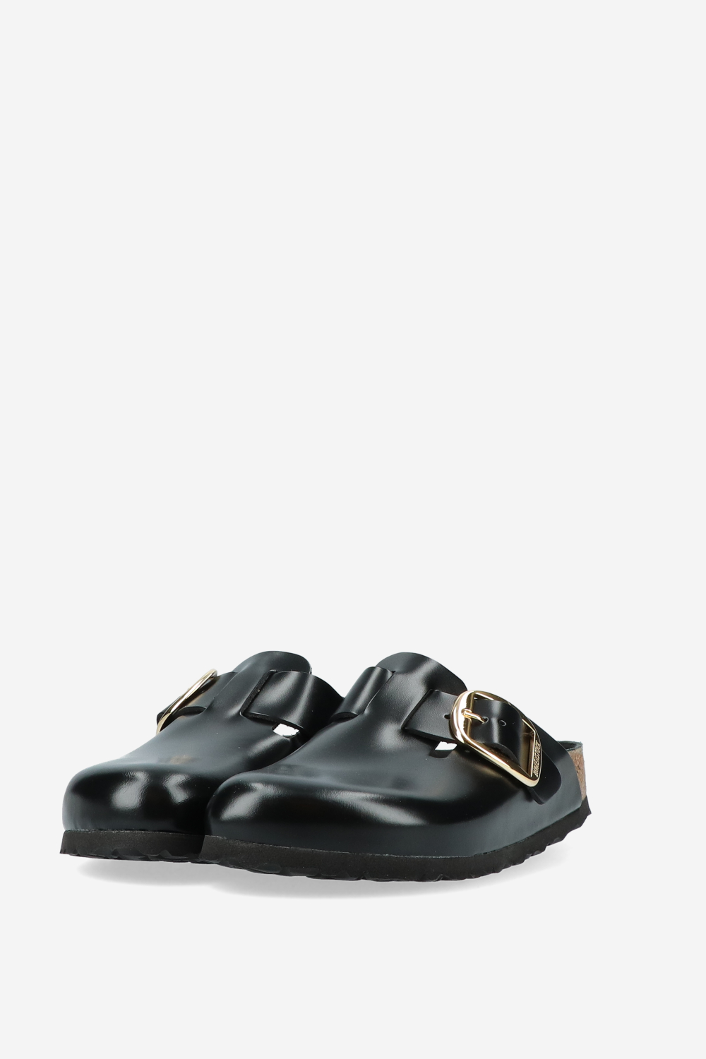 Boston big buckle leather clogs