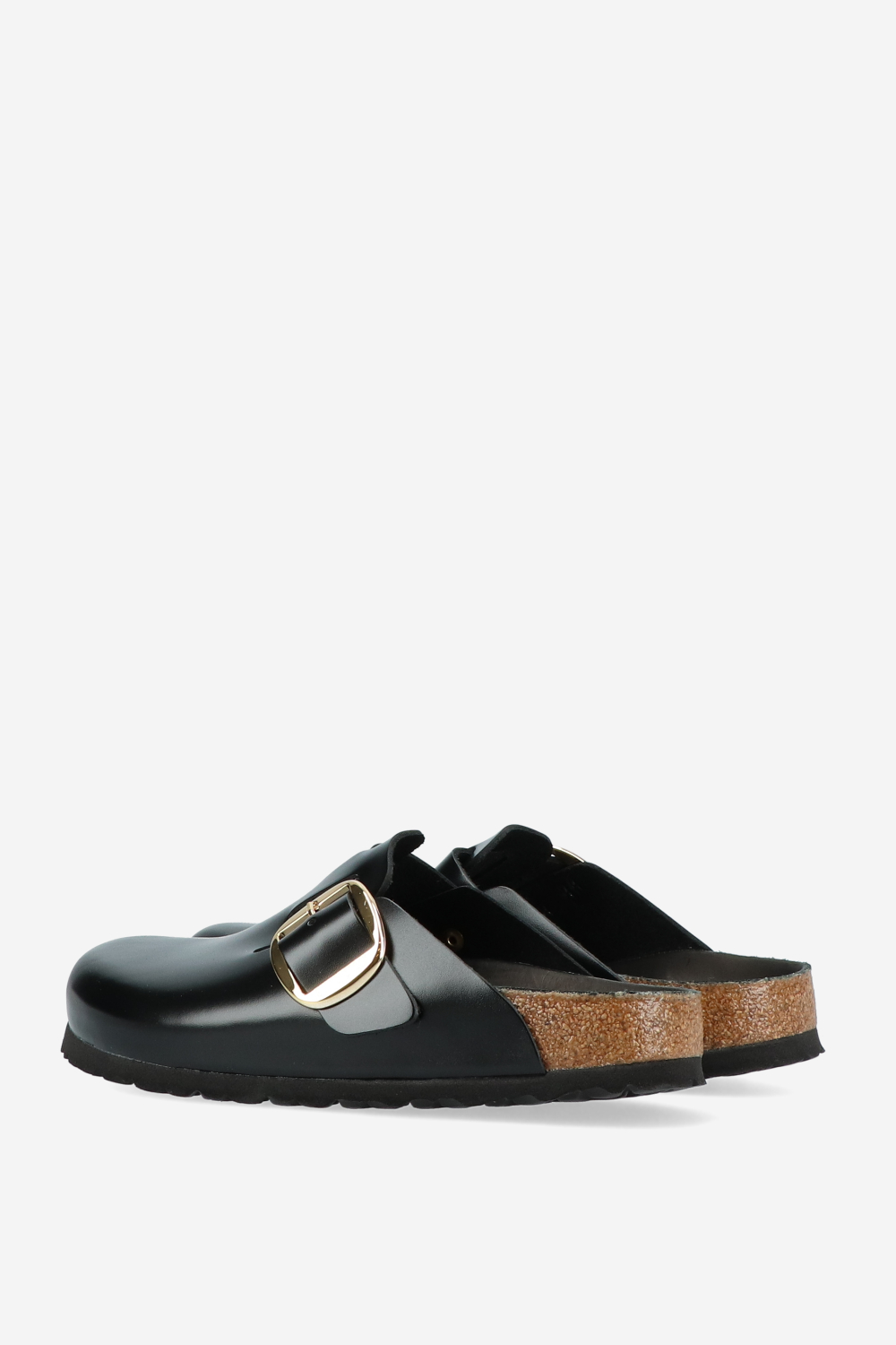 Boston big buckle leather clogs