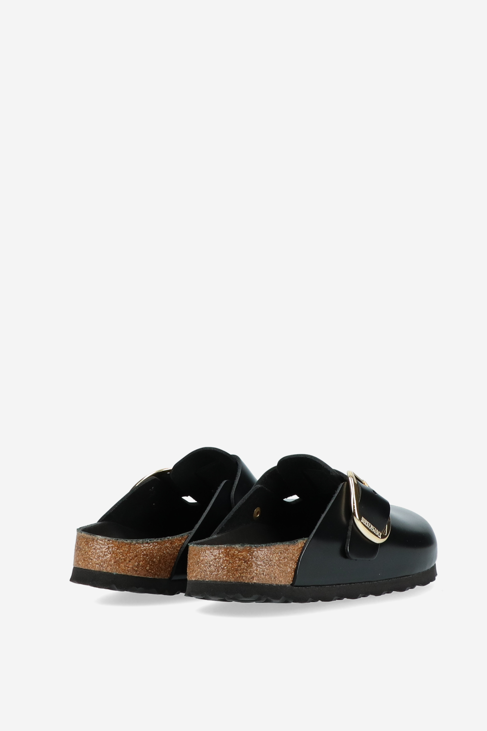 Boston big buckle leather clogs