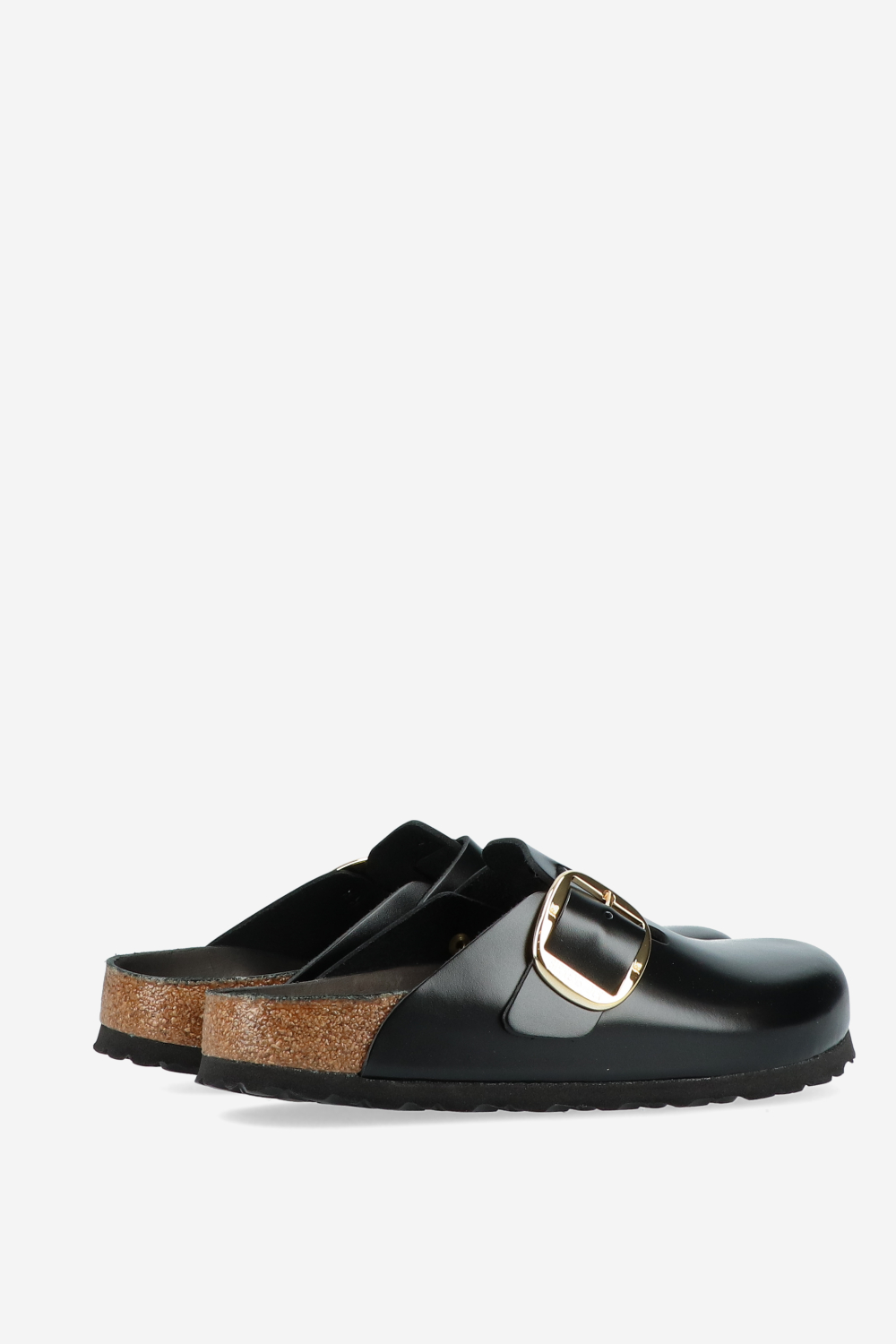 Boston big buckle leather clogs