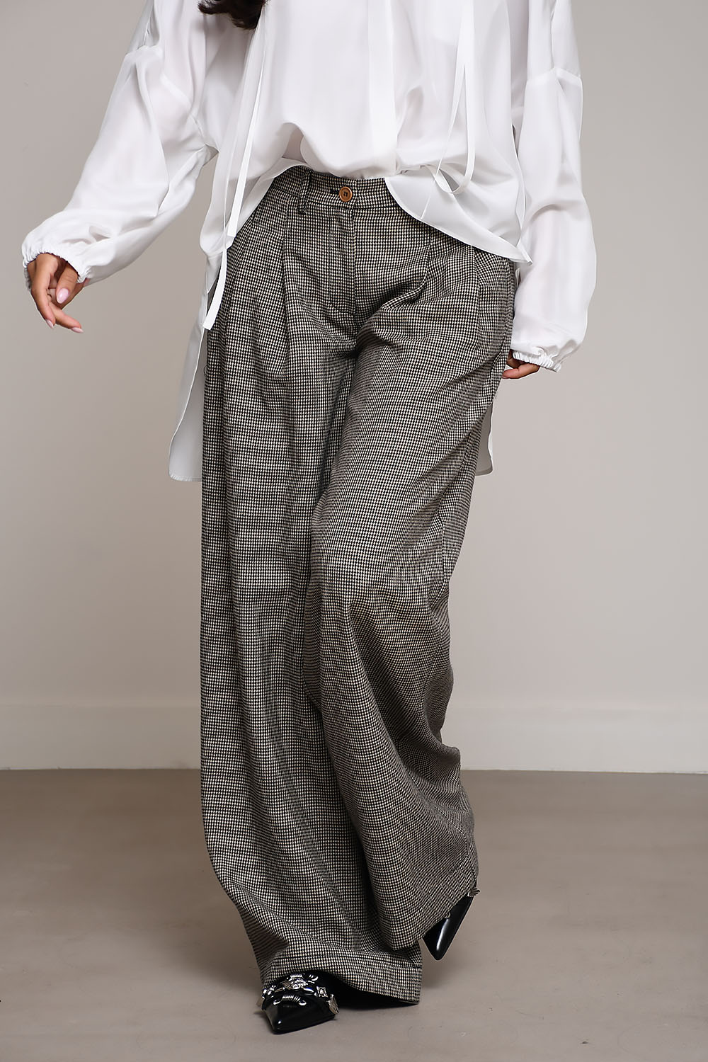 Jejia - Katherine checked wide-leg pants