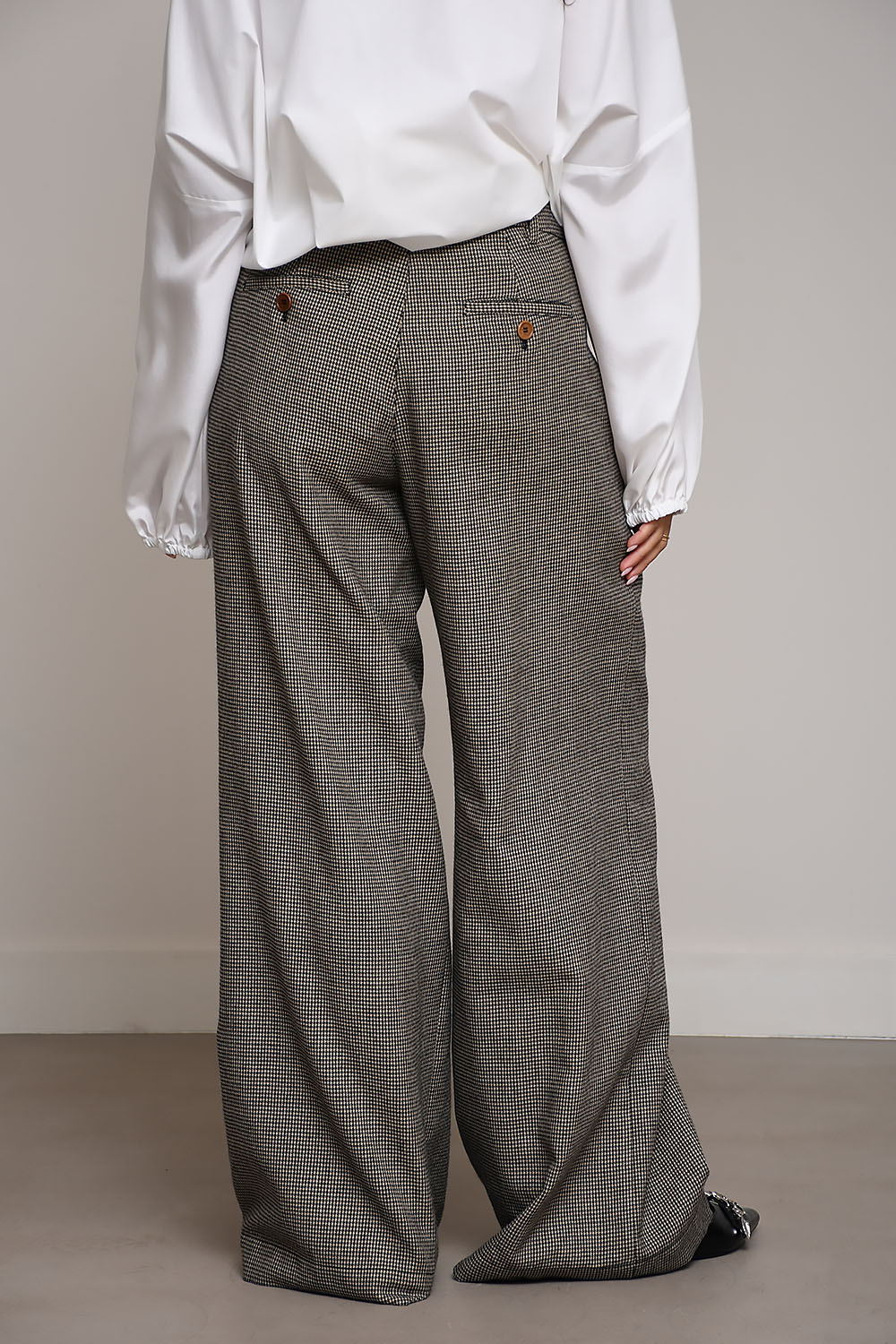 Katherine checked wide-leg pants